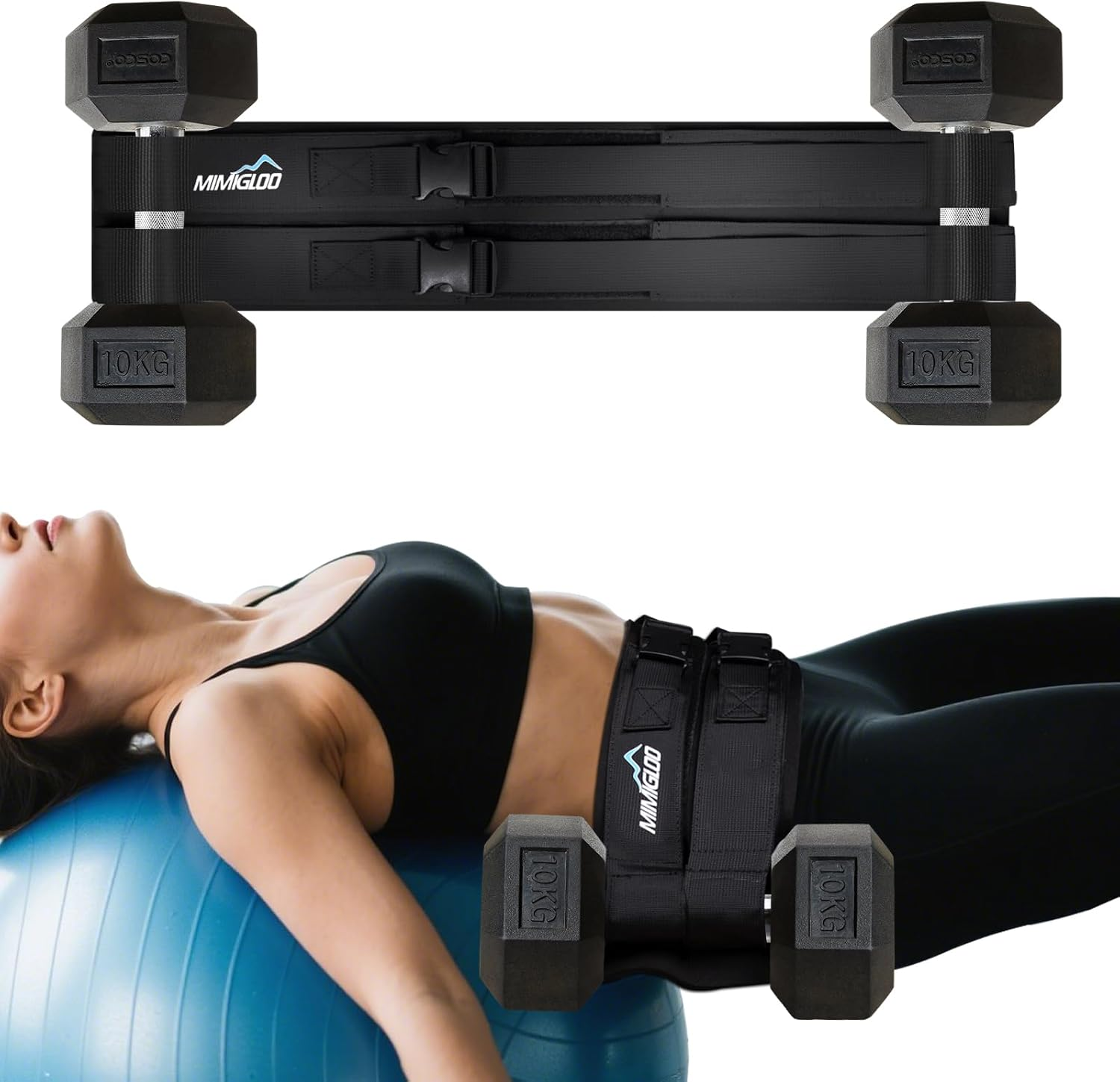 Hip Thrust Belt, Wider and Thicker Hip Bridge Belt, for Dumbbell Exercise Squat Kettlebell Lunge Bridge Push-Up Training, Suitable for Home, Gym (Black)