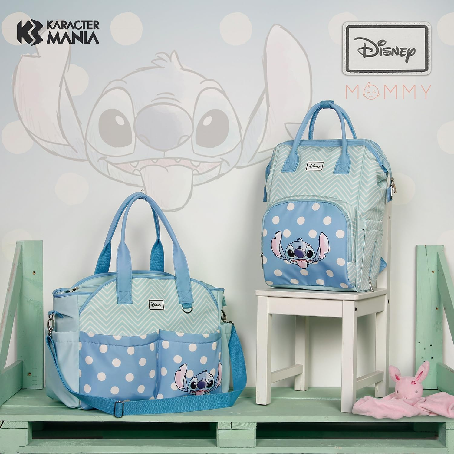 Lilo and Stitch Lovely-Mommy Backpack, Blue, 20 X 25 X 40 Cm, Capacity 20 L, Blue, One Size, Mommy Backpack Lovely image number 2