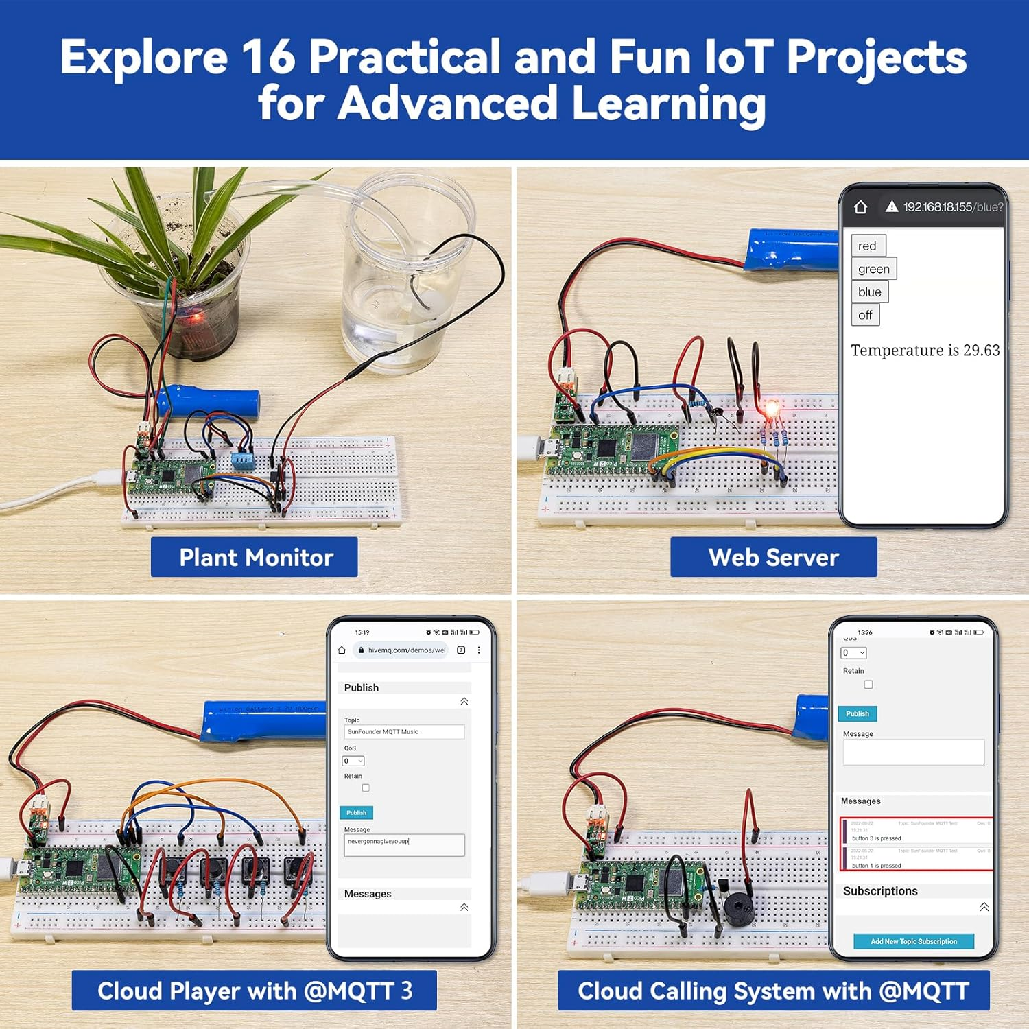 Sunfounder Raspberry Pi Pico 2 W Ultimate Starter Kit with 110+Video Courses Online Tutorials, 96 Projects (16 Iot Projects), Micropython, C++ (Compatible with Arduino IDE) image number 1