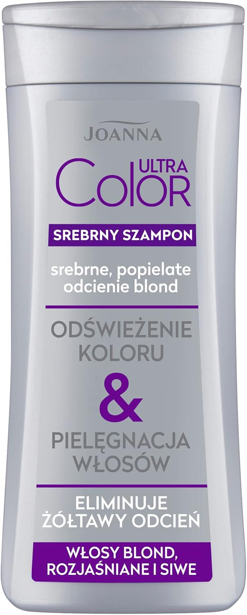 JOANNA Ultra Colour Silver Shampoo - Shampoo for Women - Colour Enhancing Shampoo - Neutralising Unwanted Yellow Tones - Makes Combing Hair - Silver Blonde Tones 400 Ml image number 2