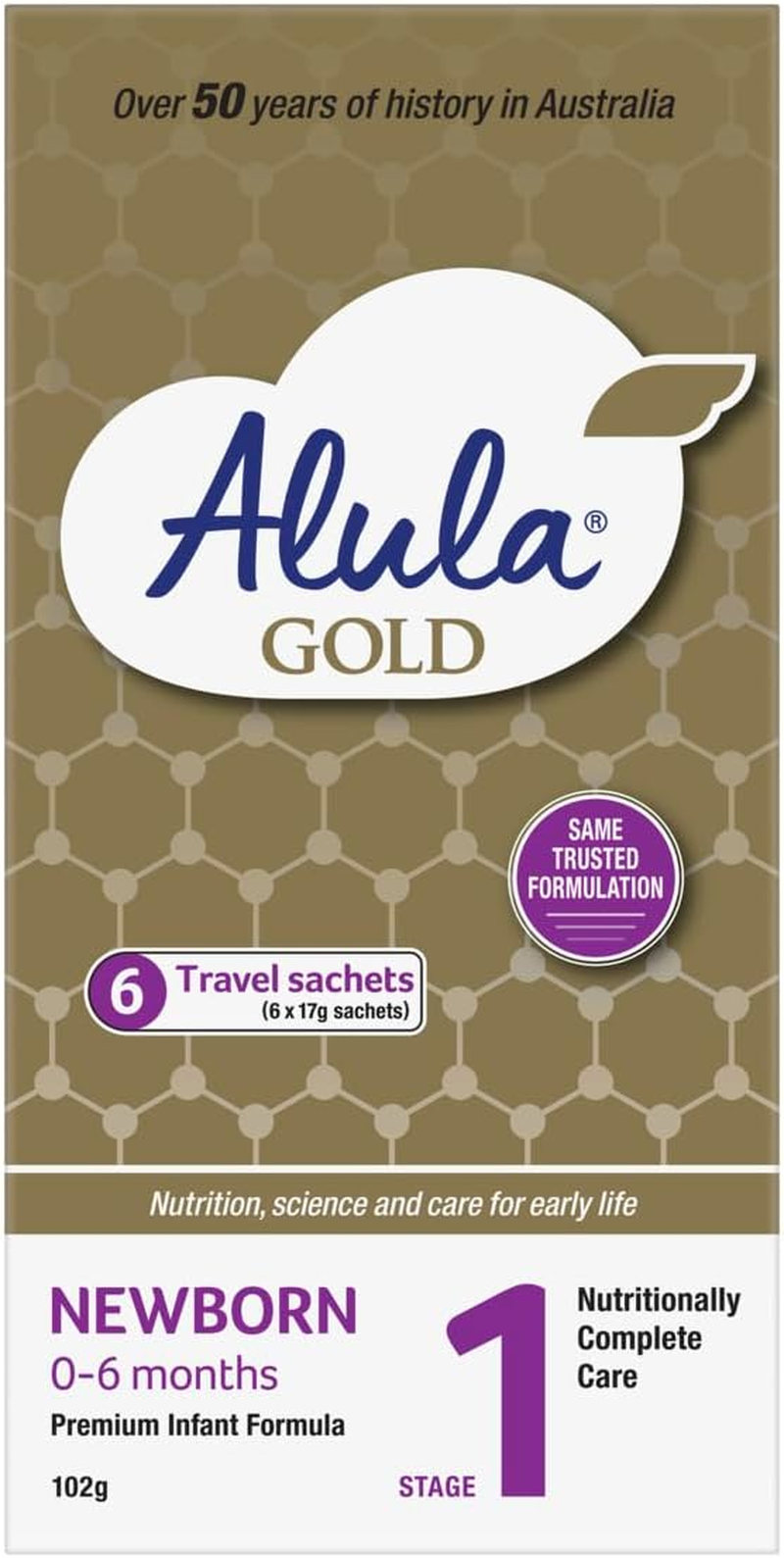 ALULA GOLD STAGE 1 NEWBORN INFANT FORMULA 0-6MTHS, STICKPACK 6 X 17 G image number 2