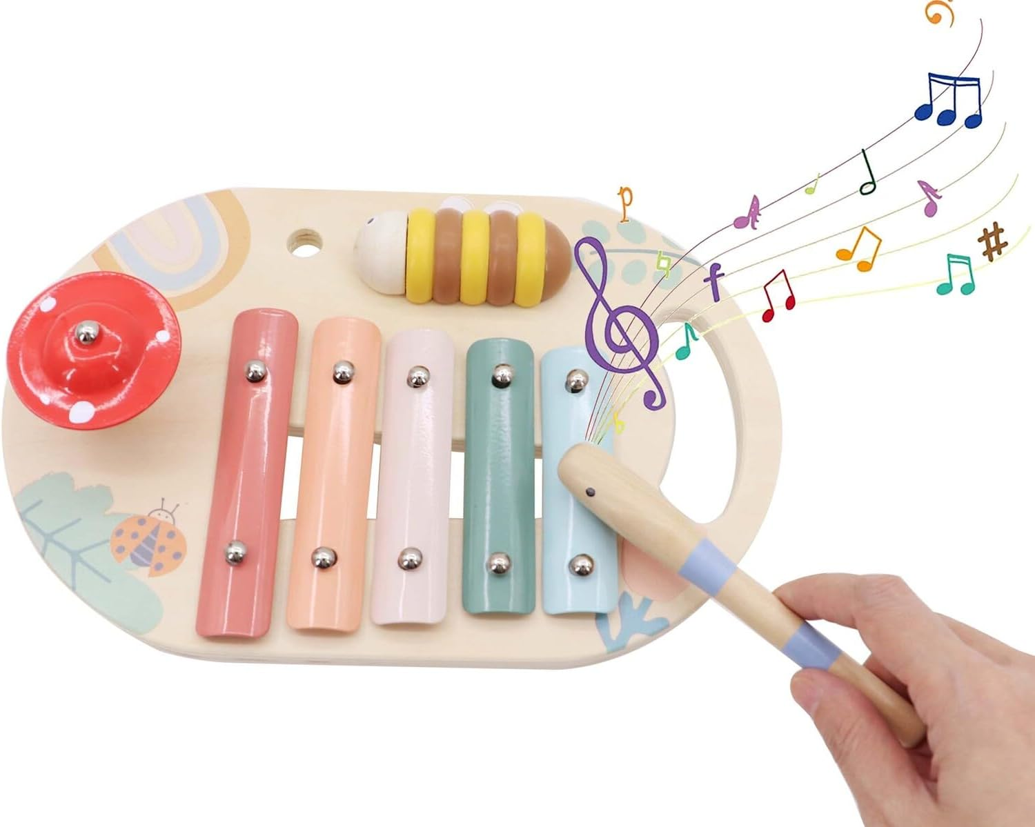 Kaper Kidz - Wooden Spring Insect Music Table | Music Set for Babies and Toddlers image number 3