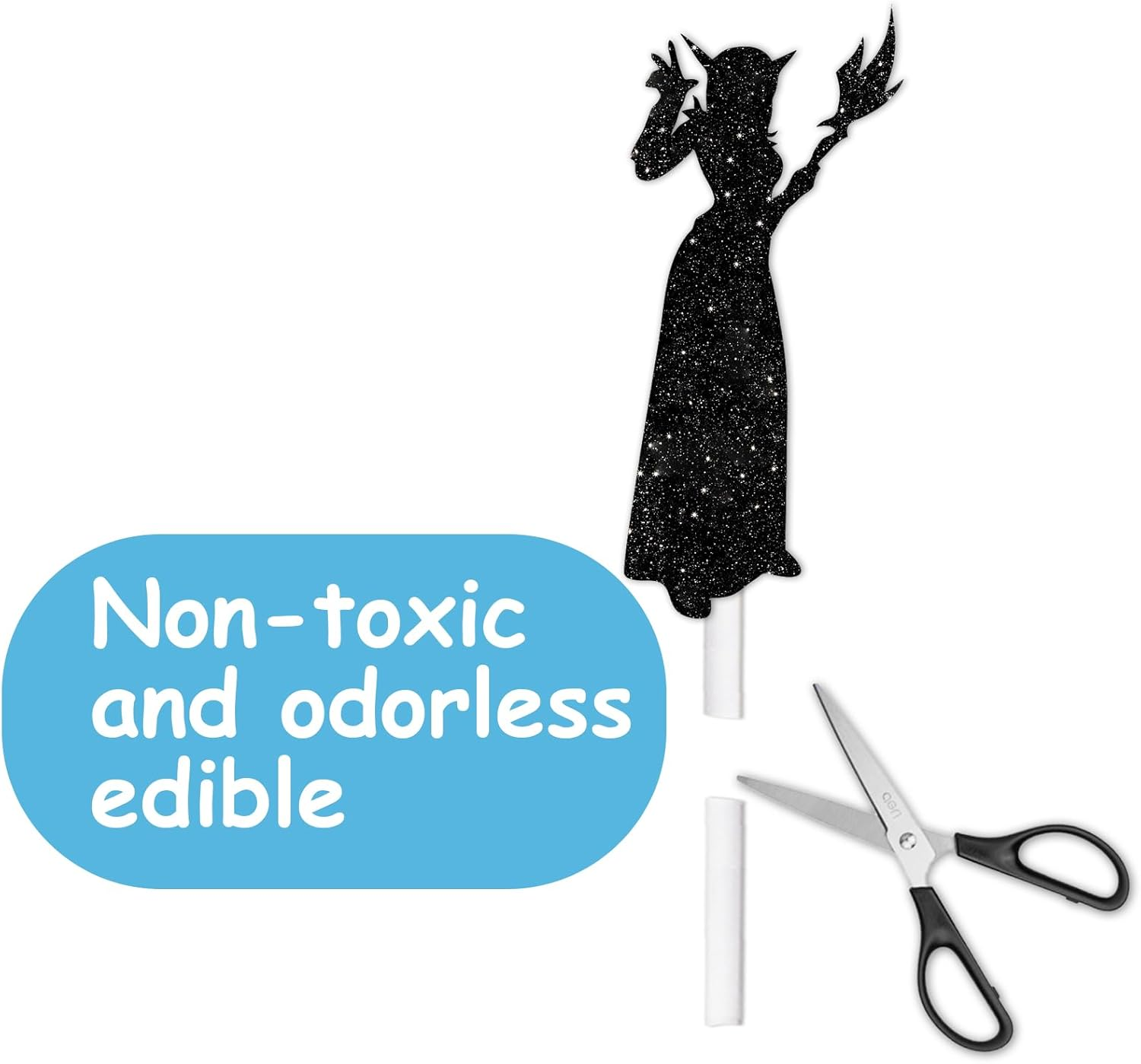 18Pcs Black Silhouette Glitter Woman Warrior Dessert Cupcake Topper Pick for Game Player Cosplay Play Gaming Sports Party Theme Decor Supplies Men Women Boys Girls Happy Birthday Party Decoration image number 3