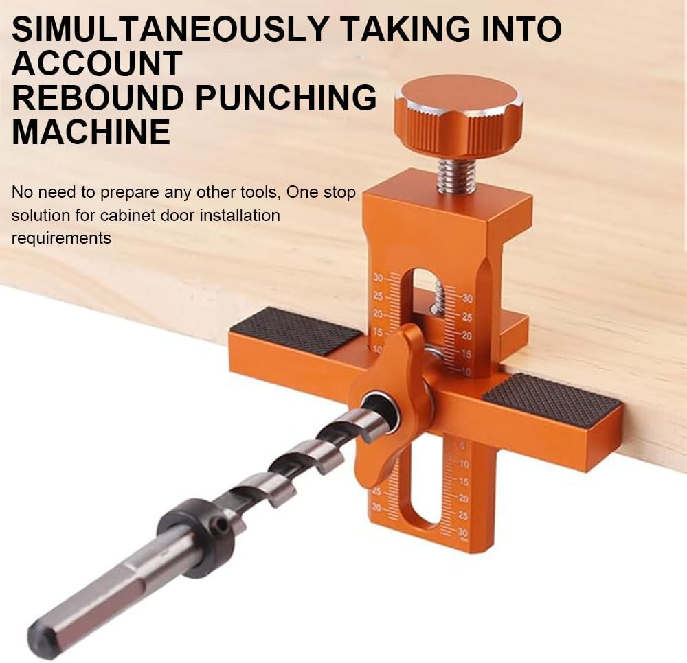 HHWRT Cabinet Door Positioning Tool, Cabinet Door Installation Positioner, Versatile Locator Pocket Hole Jig Kit, Adjustable Length Cabinet Aid Positioner, Aluminum Alloy Mounting Hardware image number 3