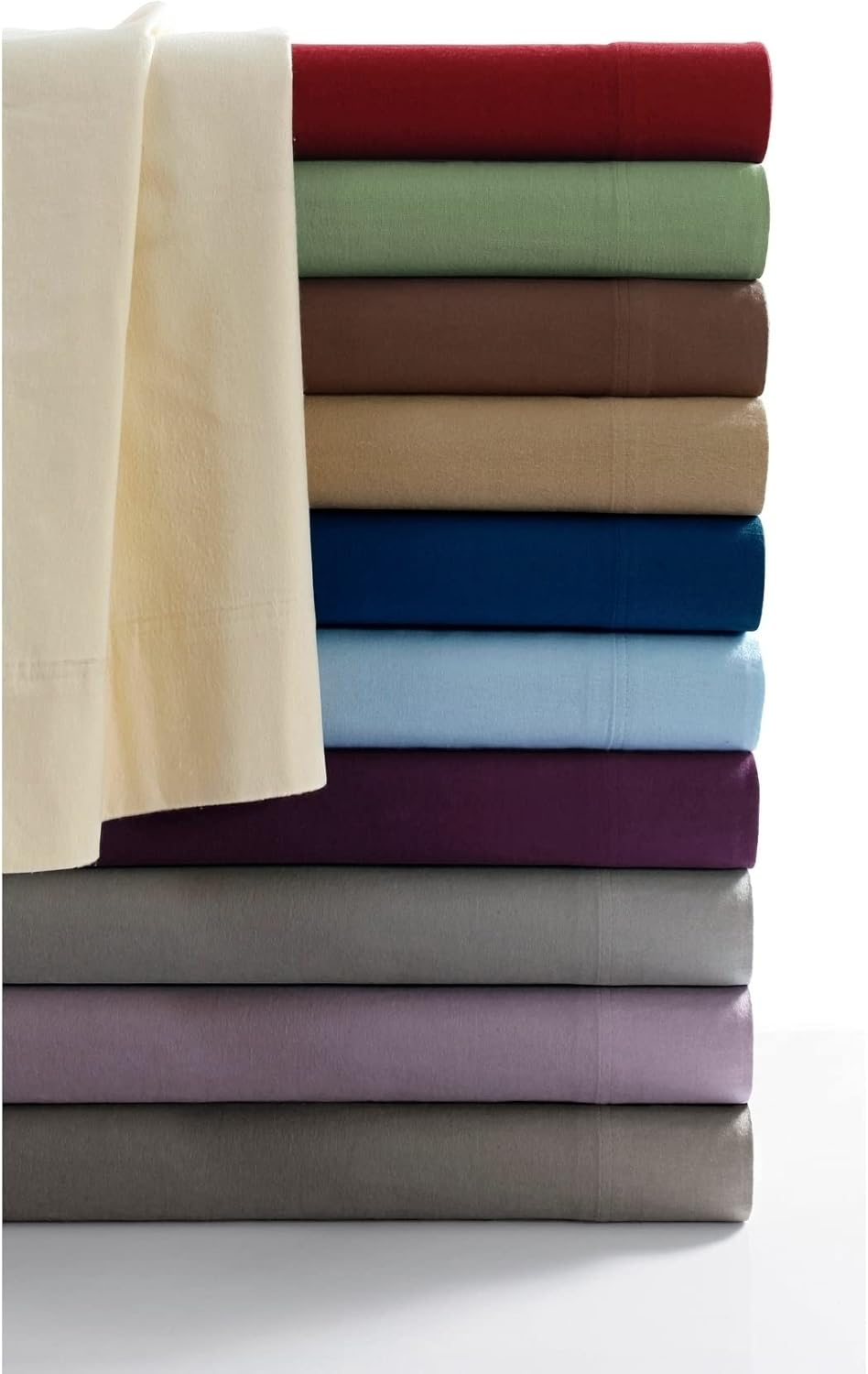 Tribeca Living King Luxury Solid Flannel Generous Size Flat Sheet, Chocolate