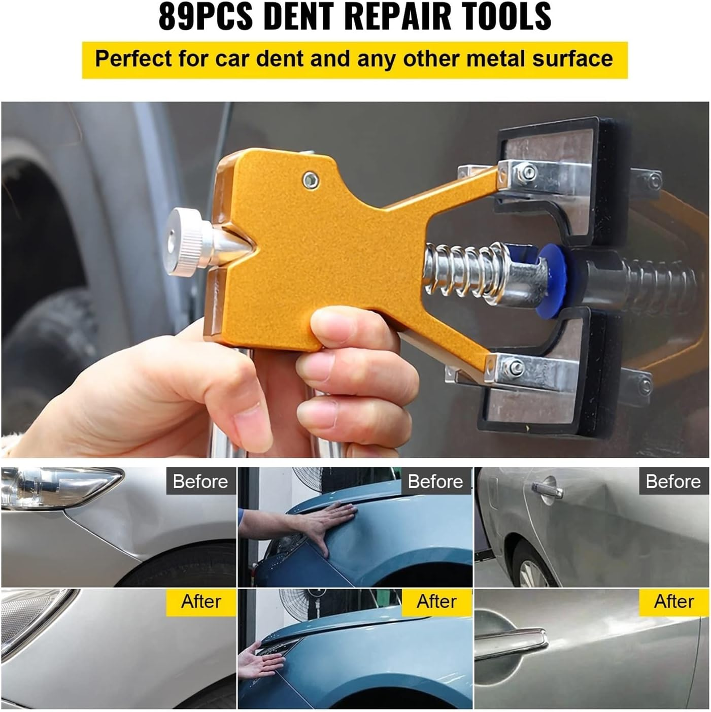 98 Pcs Dent Removal Tools Kit Protective Comprehensive Paintless Usage Application Portable Car Body Repairing Equipment image number 5