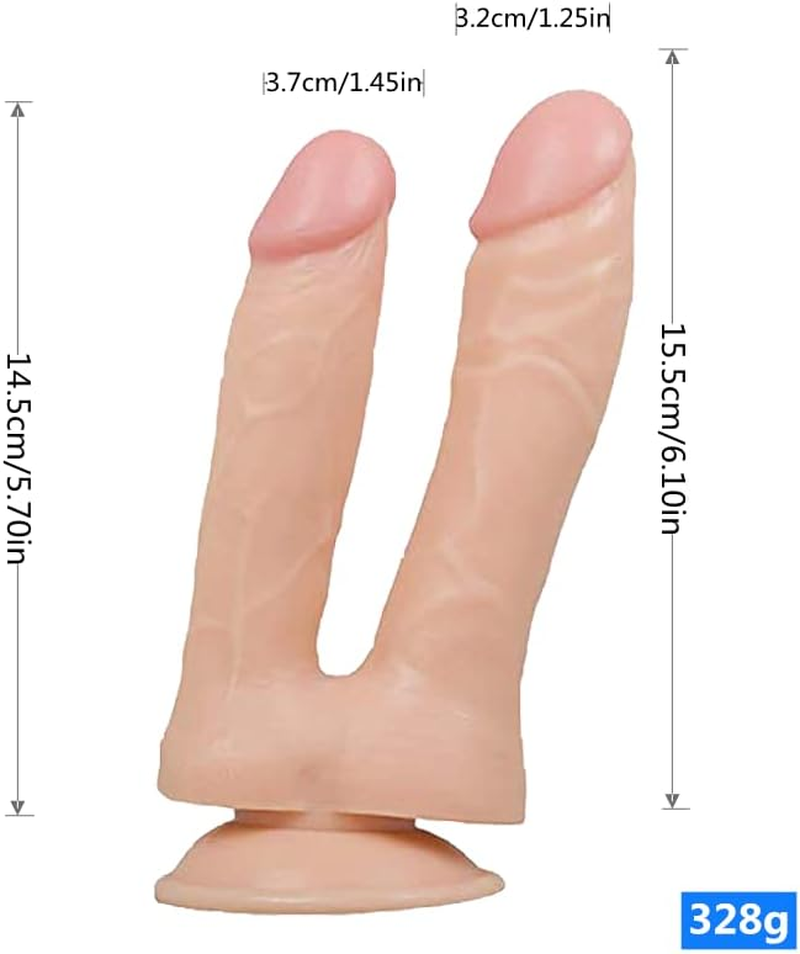 Ergonomic Design and Use for Double Location Realistic Silicone Toy with Curved Shaft and Balls Throat Trainer with Strong Suction Cup for Hands-Free Play Toys for Women and Couple image number 3