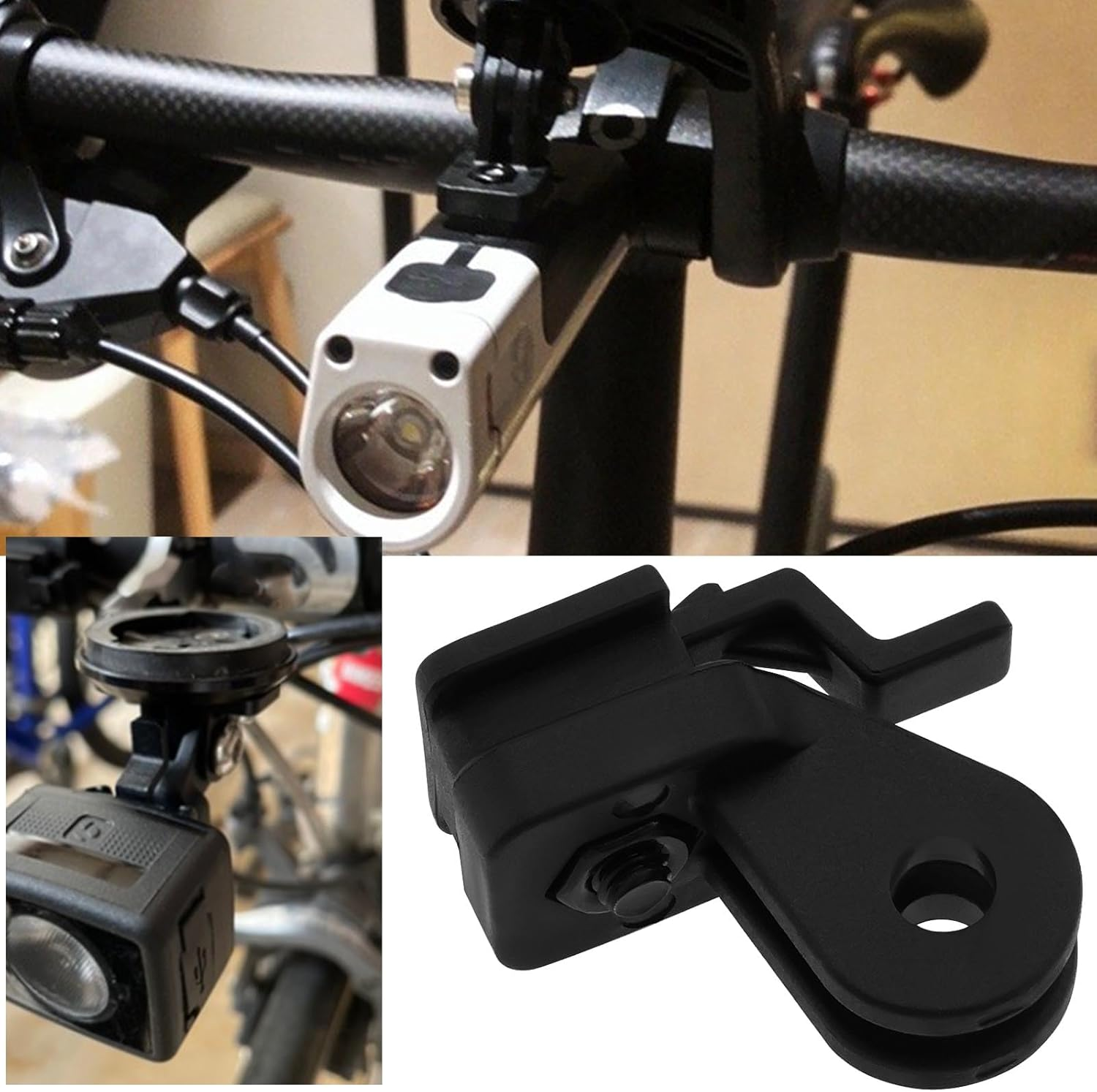 Be in Your Mind Bike Light Adapter Mount Bike Headlight Mount Bicycle Front Headlight Bracket for GPS Computer Flashlight Compatible with Bontrager Headlights image number 1