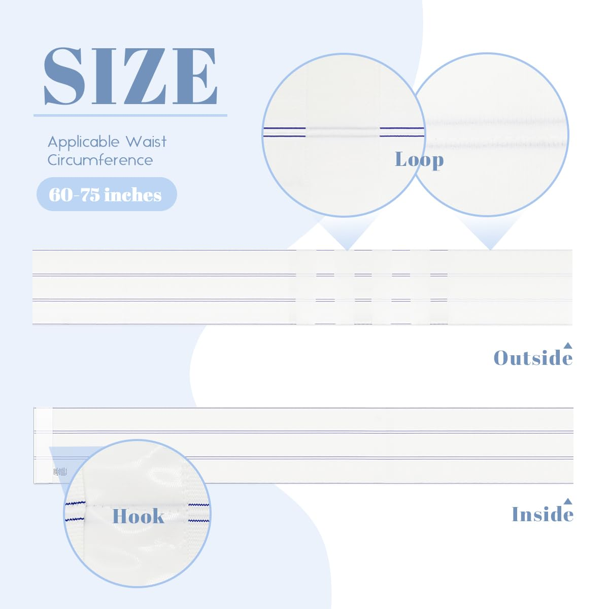 Abdominal Binder for Women and Men, 9-Inch Wide Stomach Binder after Surgery, Hysterectomy Belly Band, Abdominal Compression Garment Wrap, Belly Binder (60&rdquo; - 75&rdquo;) White, White, 60-75 Inches image number 4