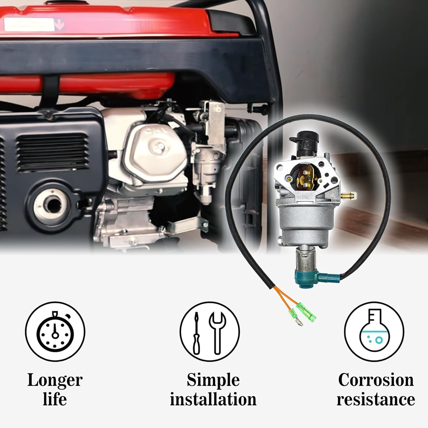 HUAYI P27-2 Carburetor for Honda EM5000SX EB5000 EM6500SX EB6500 EW171 EB3500 EB3800X EM3500X EM3500SX EM3800SX EW140 and GX340 GX390 Gengrator 16100-ZE3-704 16100-ZE3-F12 image number 4