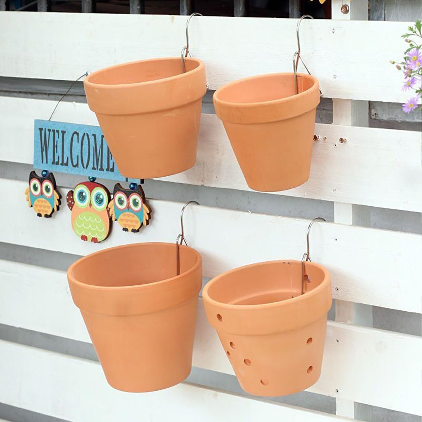 YISSEN RISEON 20 Pack Terracotta Pots Hangers, Clay Pot Hanger Hook,Iron Plant Hangers,Metal Plant Wall Hanger for Indoor and Outdoor Orchids Vertical Garden Plants image number 4