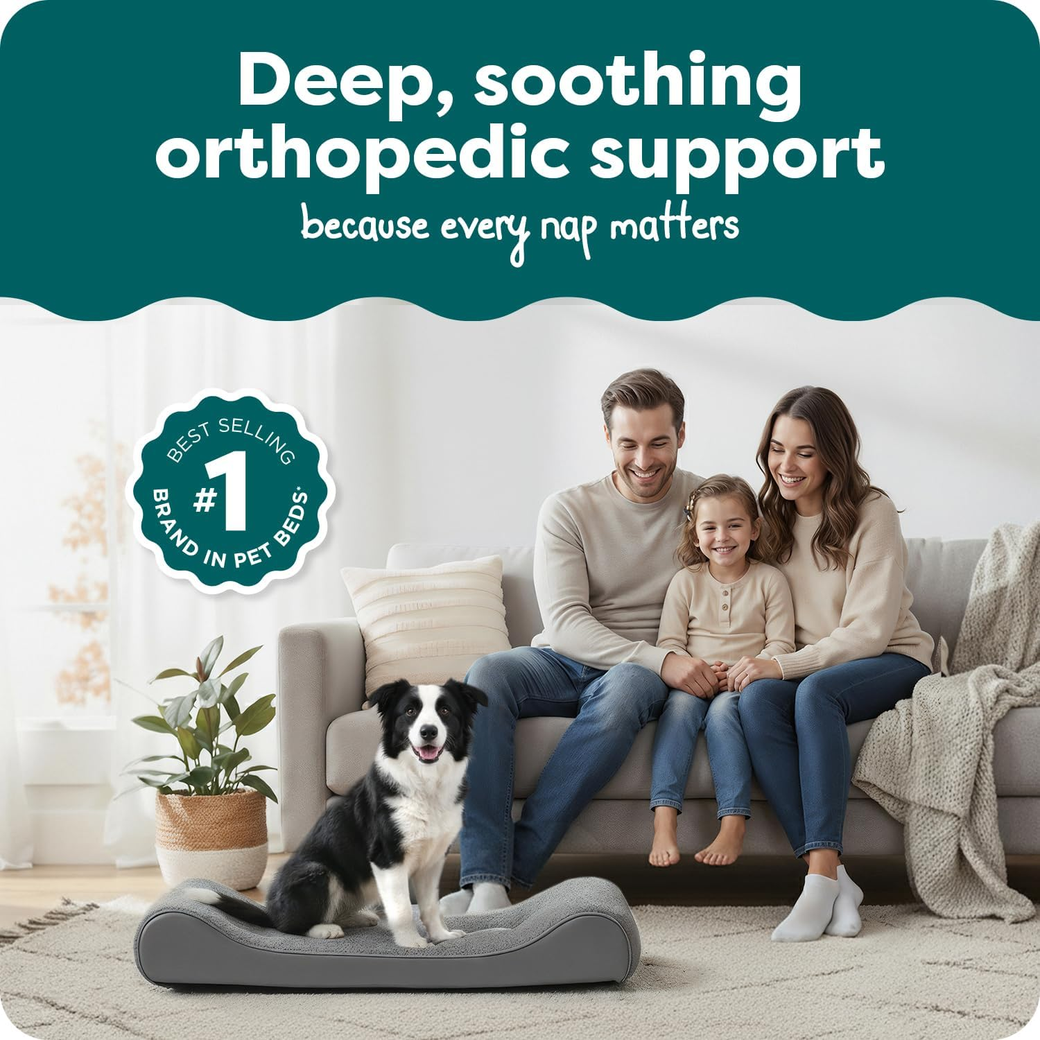 Furhaven Pet Dog Bed | Orthopedic Ultra Plush Luxe Lounger Pet Bed for Dogs & Cats, Gray, Large image number 3