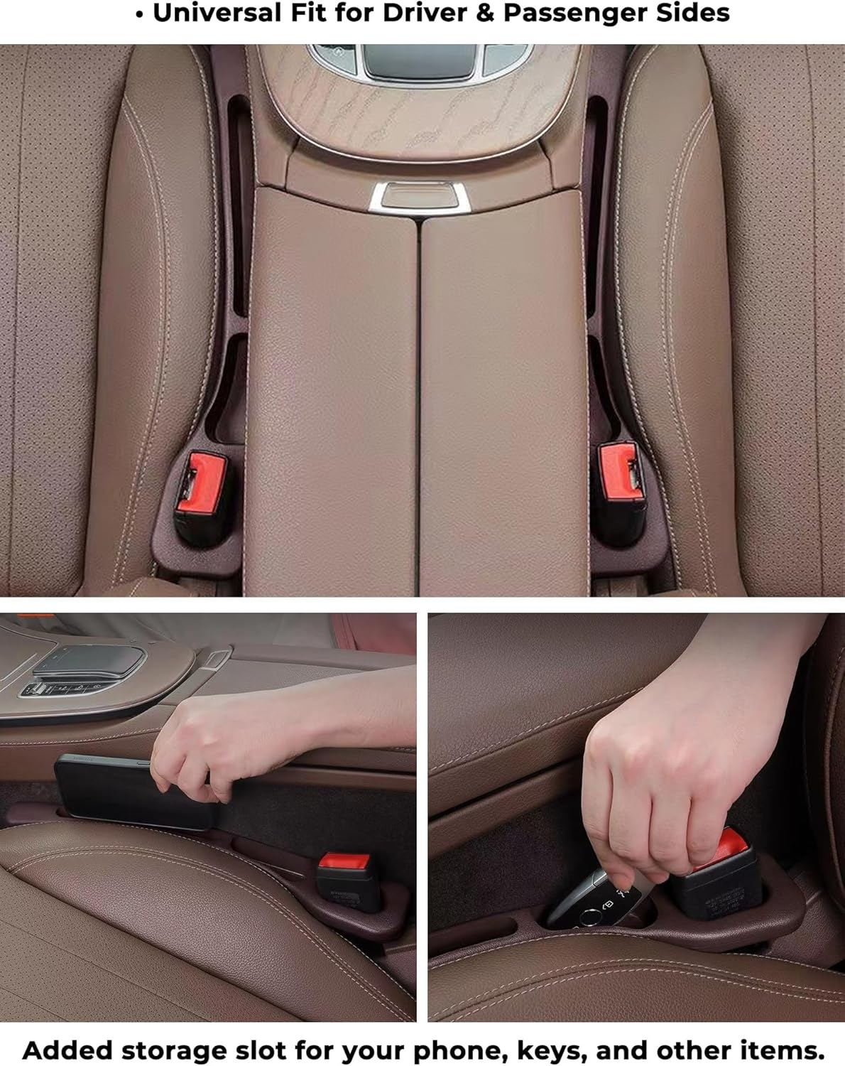 Car Seat Gap Filler, 2 Pack Soft Foam No Drop Black Blocker & Organizer, Fills Crevice between Seat & Console - Universal Fit for Car, SUV, Truck - DEMIBAZ image number 4