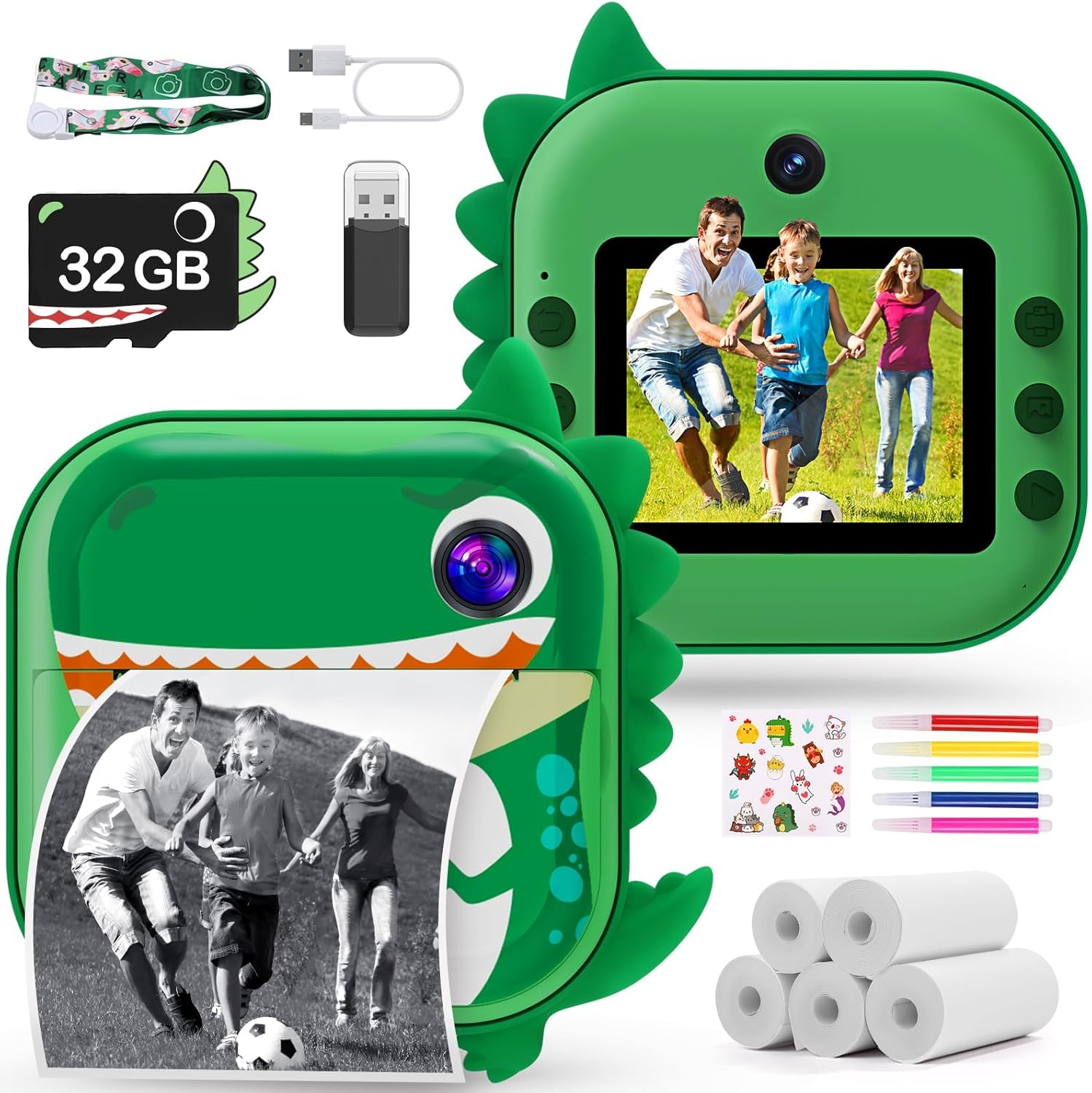 Skirfy 10 Rolls Kids Instant Camera Refill Print Paper,Linkless Thermal Paper Fit for Most Kids Camera Instant Print,Kids Digital Camera Favors Supplies