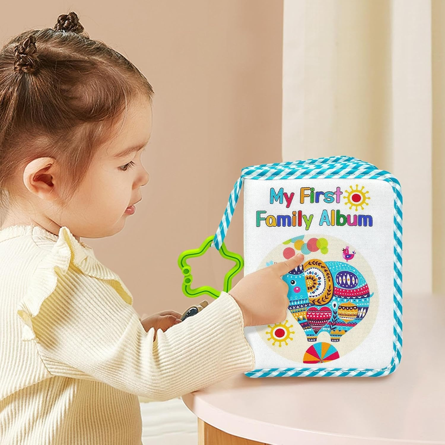 Baby Photo Album - Babies Photo Book Albums | Animal Pattern Soft Memory Books with Star Hook | Keepsake Record Books | Holds 17 Photos for Family New-Borns