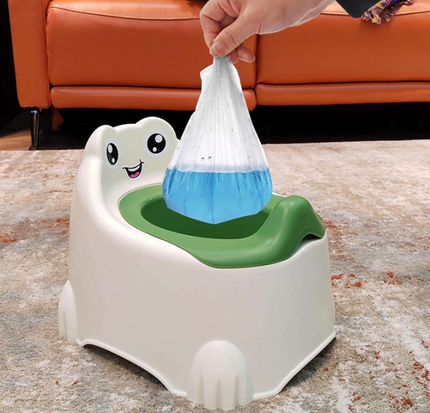 AKAMITAYI Toddler Toilet Training Potty,Baby Potty Chair Urinal Travel Easy to Clean Portable Adorable for 1-6 Years Old with Lid Potty Seat Animal Potty (Blue) image number 3