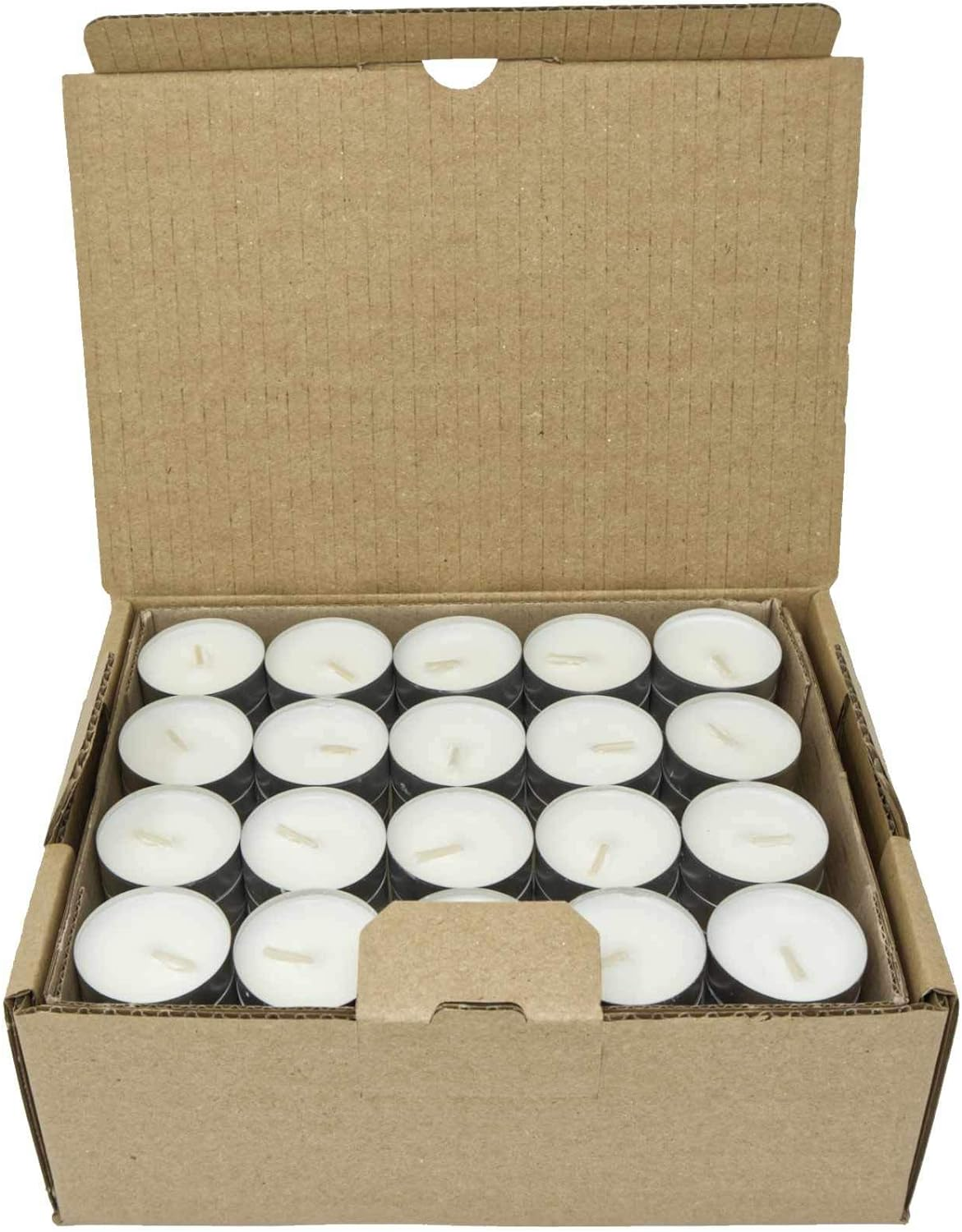 Pack of 120 Natural Tealights &ndash; 4-Hour Burn Time Each Tea Light &ndash; 100% Soy White Wax &ndash; in Aluminium Cup Candles Friendly to the Environment &ndash; Lead & Paraffin & Plastic Free image number 3