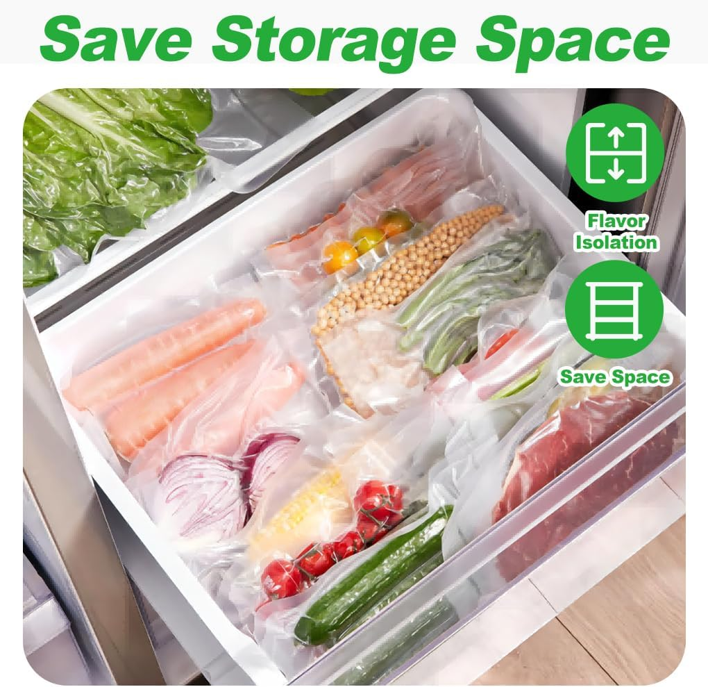 Vivva Vacuum Food Sealer Bags 7X10Cm 100Pcs Vacuum Seal Bags and Puncture Prevention Vacuum Seal Freezer Bag Food Grade for Sous Vide Vaccume Sealer Storage Precut Vacuum Bag image number 5