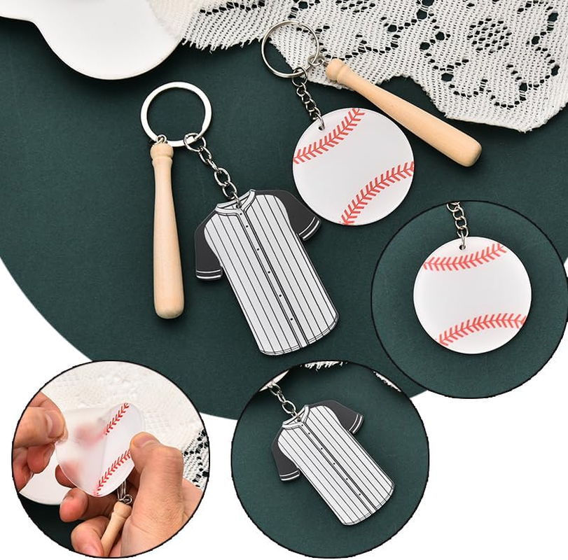 Baseball Themed Gifts for Team Sports Party Favors for Baseball Player Graduation Birthday Gifts for Grandson Son Softball Team Sports Bag Charms for Backpack School Bag DIY Crafting Keychain 2 Pcs