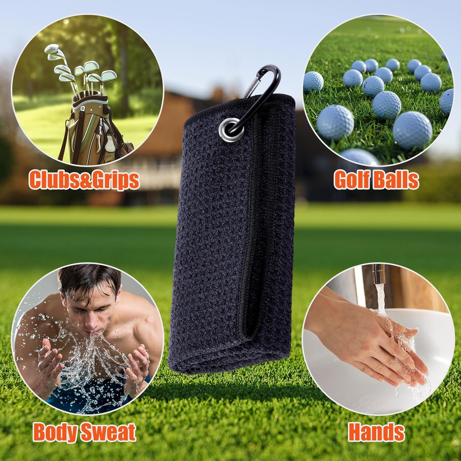 Golf Club Cleaner Brush with Water Spray Bottle, Strong Bristles Non-Leaking Stretchable Golf Brush with Microfiber Golf Towel (11.8 * 11.8 In), Golf Groove Cleaner Kit image number 3