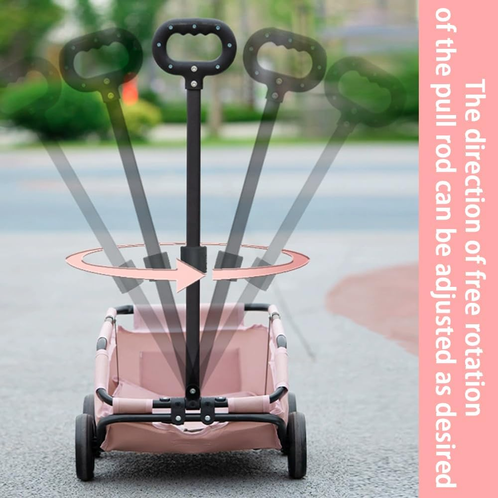 Pet Stroller,Dog Stroller,Lightweight Folding Stroller, Travel Pet Cart, Dog Carrier, with Four Wheels, Multi-Purpose Carrier, Pet Carrier, Rolling Dog Cage Stroller, Beach Cart for Carrying image number 4