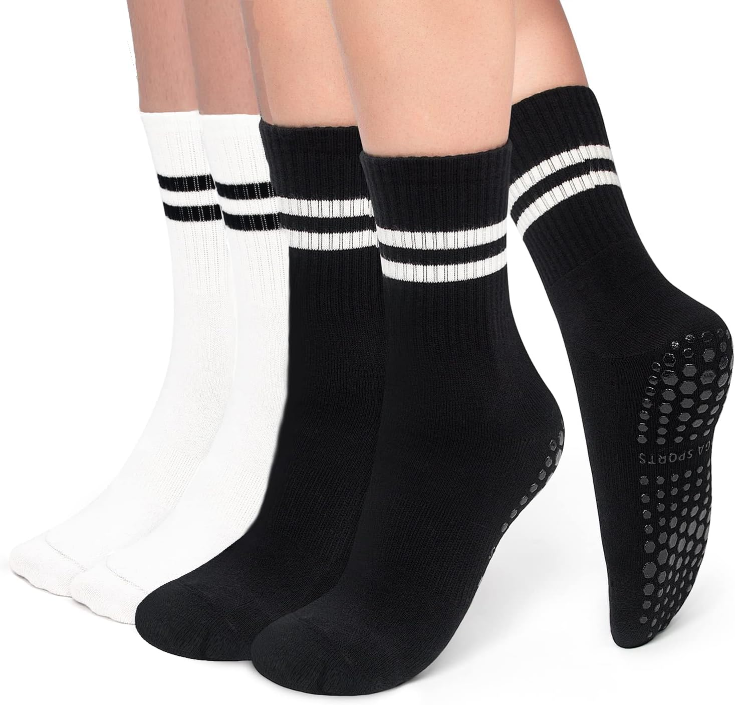 NEDLON (3 Pairs) Pilates Grip Socks for Women Non-Slip (Size 35-40) Non-Slip Socks, Yoga, Gym, Training, Barre, Slippers Breathable, Soft Yoga Socks