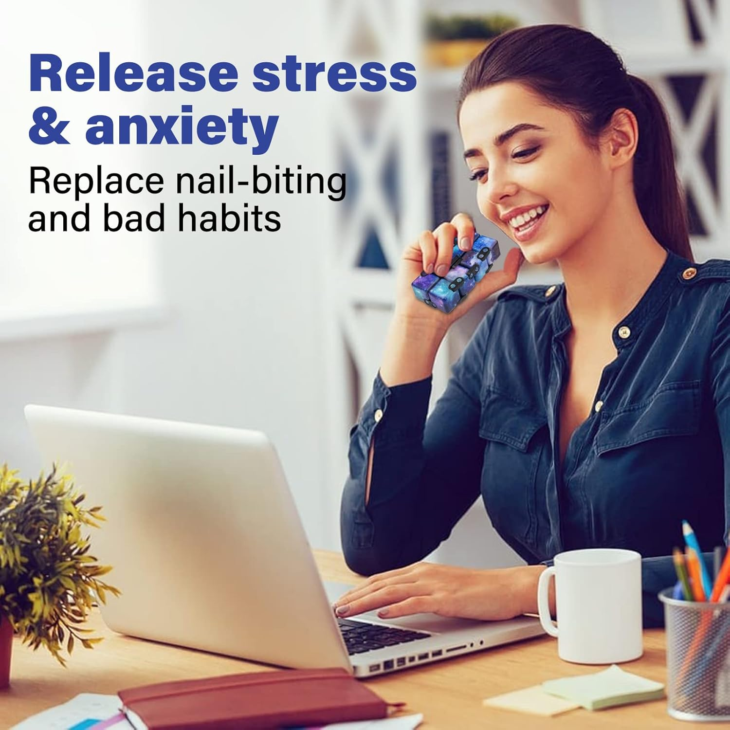 WUQID Infinity Cube Fidget Toy Stress Relieving Fidgeting Game for Kids and Adults,Cute Mini Unique Gadget for Anxiety Relief and Kill Time (Mini Galaxy)