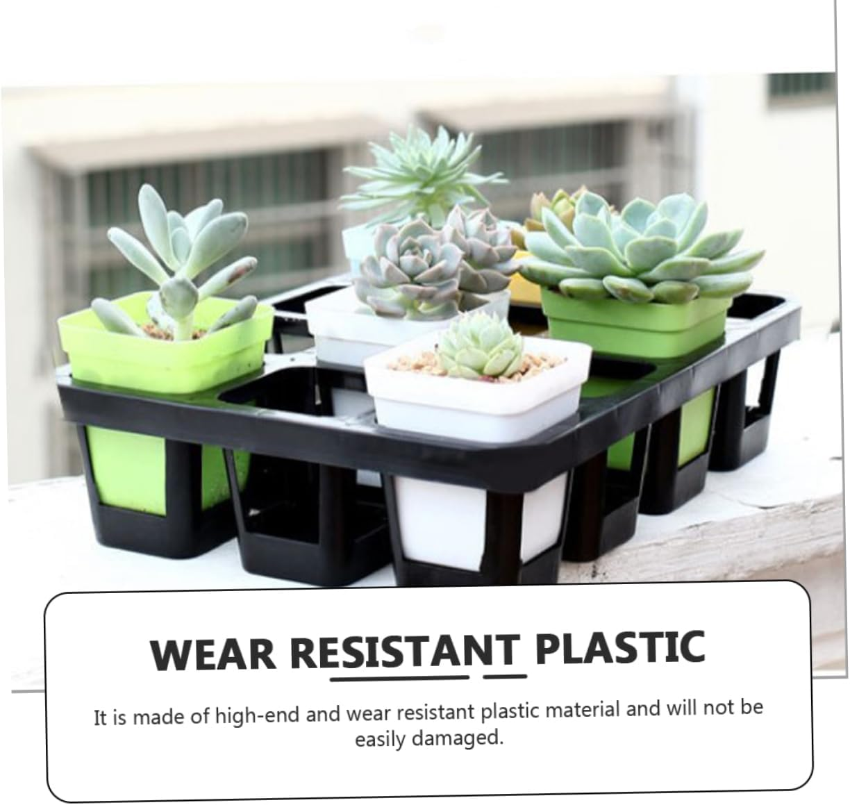 24-Cell Seedling Germination Tray Rack for Succulents and Plants, 2Pcs Black Plastic Starter Tray 7Cm Pots, 43X29X5Cm Gardening Nursery Boxes for Indoor and Outdoor Plant Growth image number 4