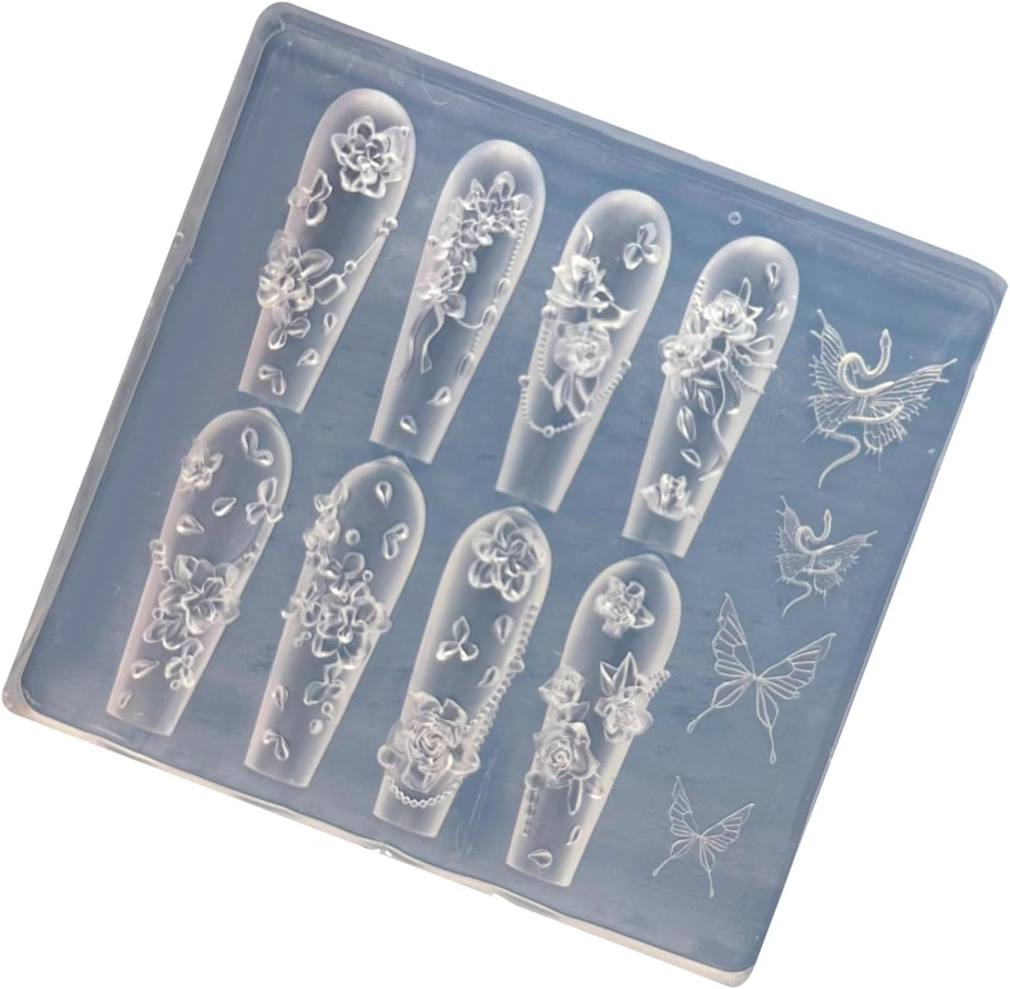 Nails Art Moulds Silicone Template Nails Designing Tool Rose Shape Handmade Molds for Manicure Creation Nail Mold image number 6