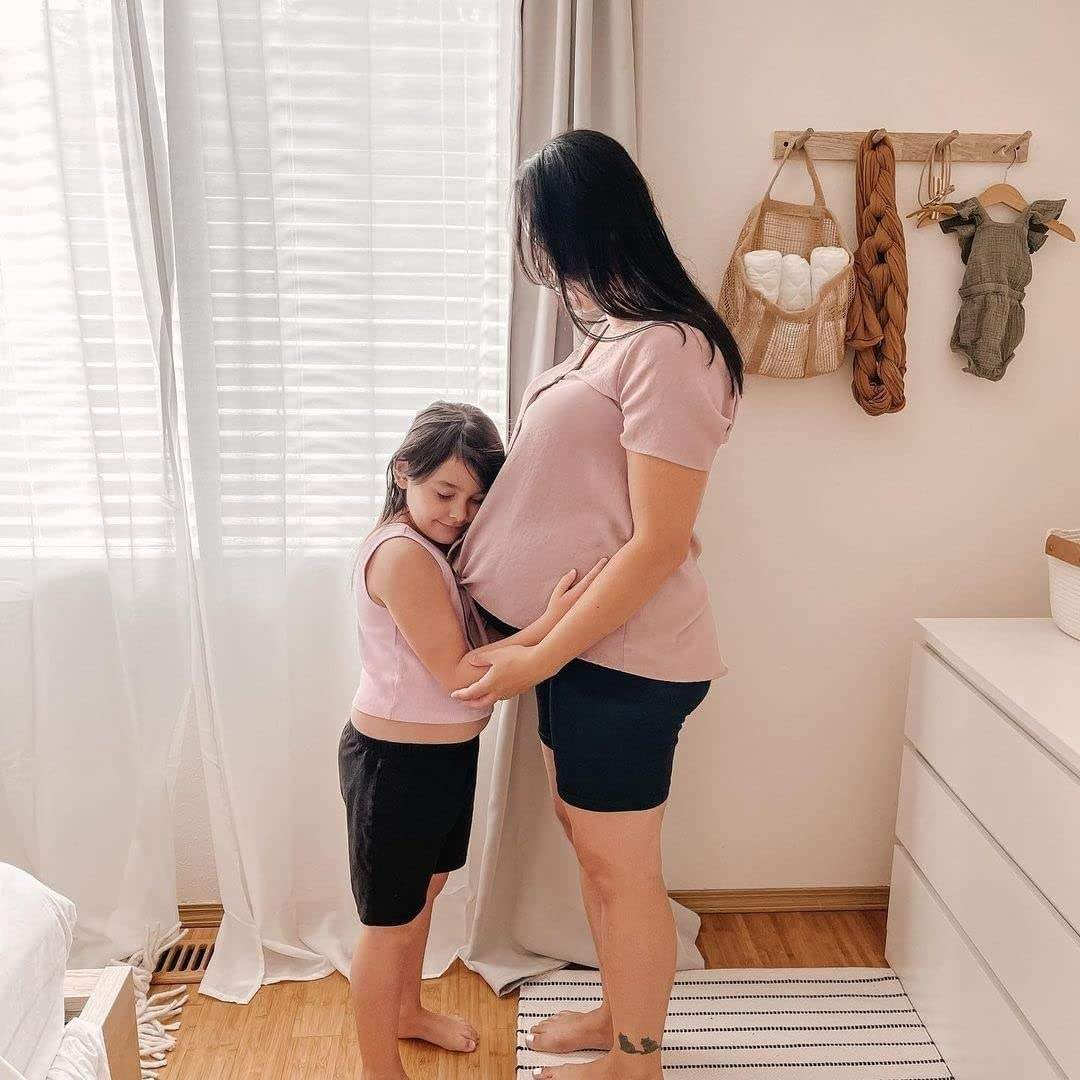 M2M STYLE Women'S Maternity Shorts with Over-The-Belly Support - Soft, Stretchy Pregnancy Shorts with Pockets for Comfort, Daily Wear & Relaxation image number 3