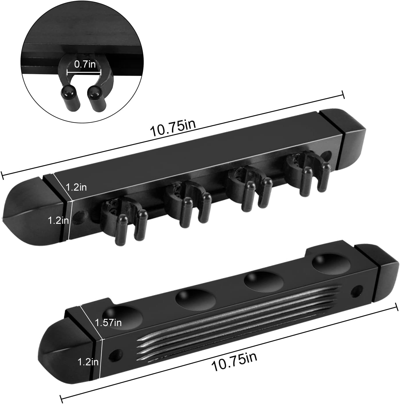 Billiard Cue Wall Rack (Black Color, 4 Cue) image number 2