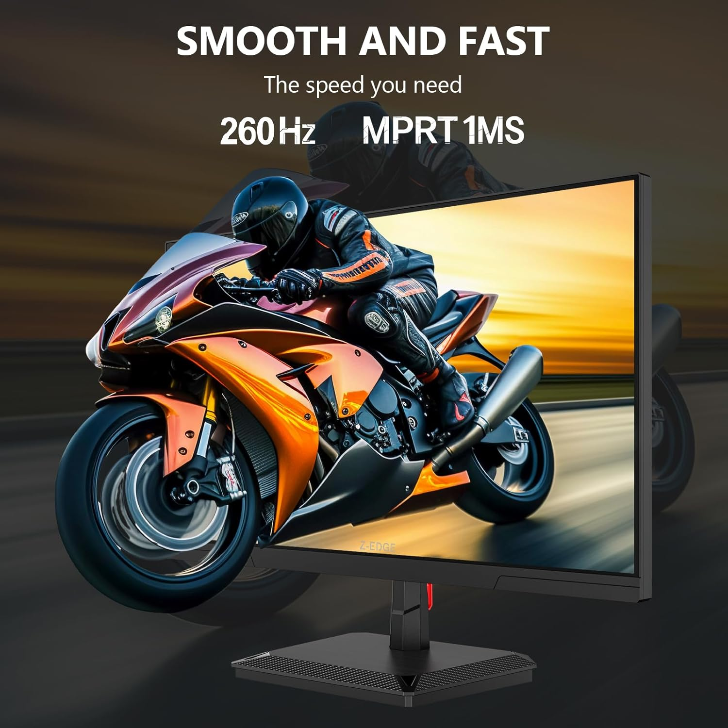 Z-Edge 27 Inch IPS Gaming Monitor 2K, 260Hz (DP1.4&times;2), QHD Computer Monitor 2560X1440, 1Ms MPRT, 144Hz (HDMI2.0&times;2), Freesync, VESA 100 * 100Mm, Tilt Adjustable (DP Cable Included)