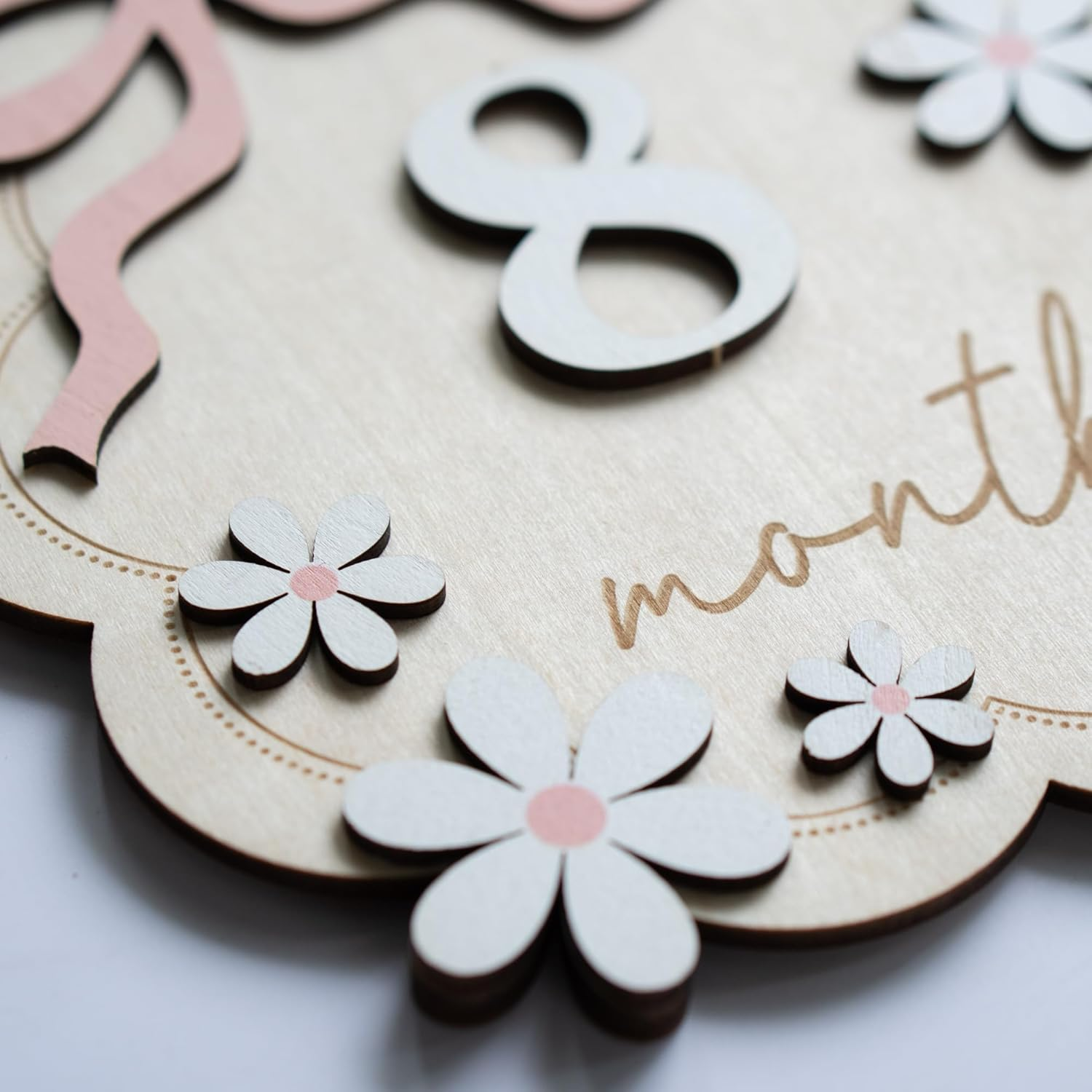 Baby Monthly Milestone Sign,1-12 Monthly Baby Milestone, Month Milestone Baby Girl, Baby Months Milestone, Newborn Photography Props Double-Sided image number 6