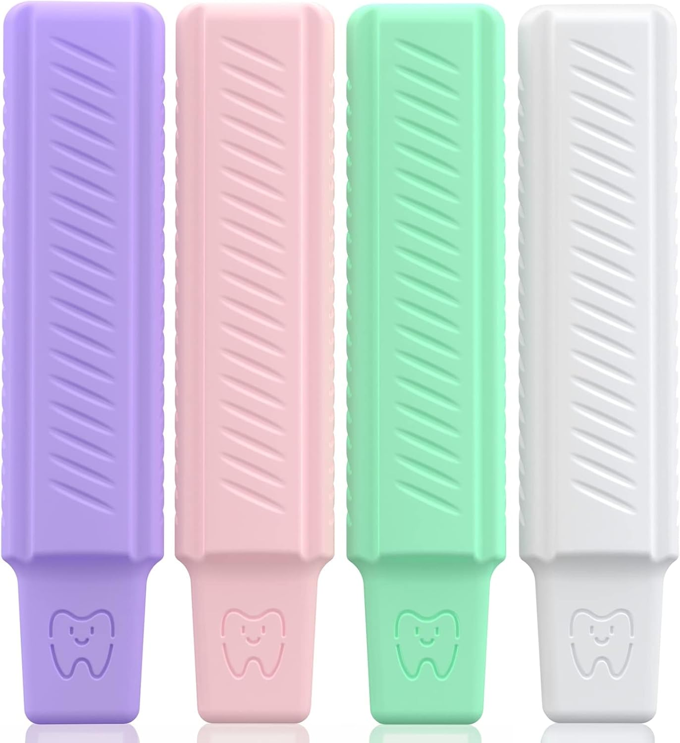 Retainer Case with Mirror, Slim Aligner Case with Vent Holes, Compatible with Invisalign, Mouth Guard Case, Cute Retainer Case with Retainer Removal Tool, Chewies and Brush, White