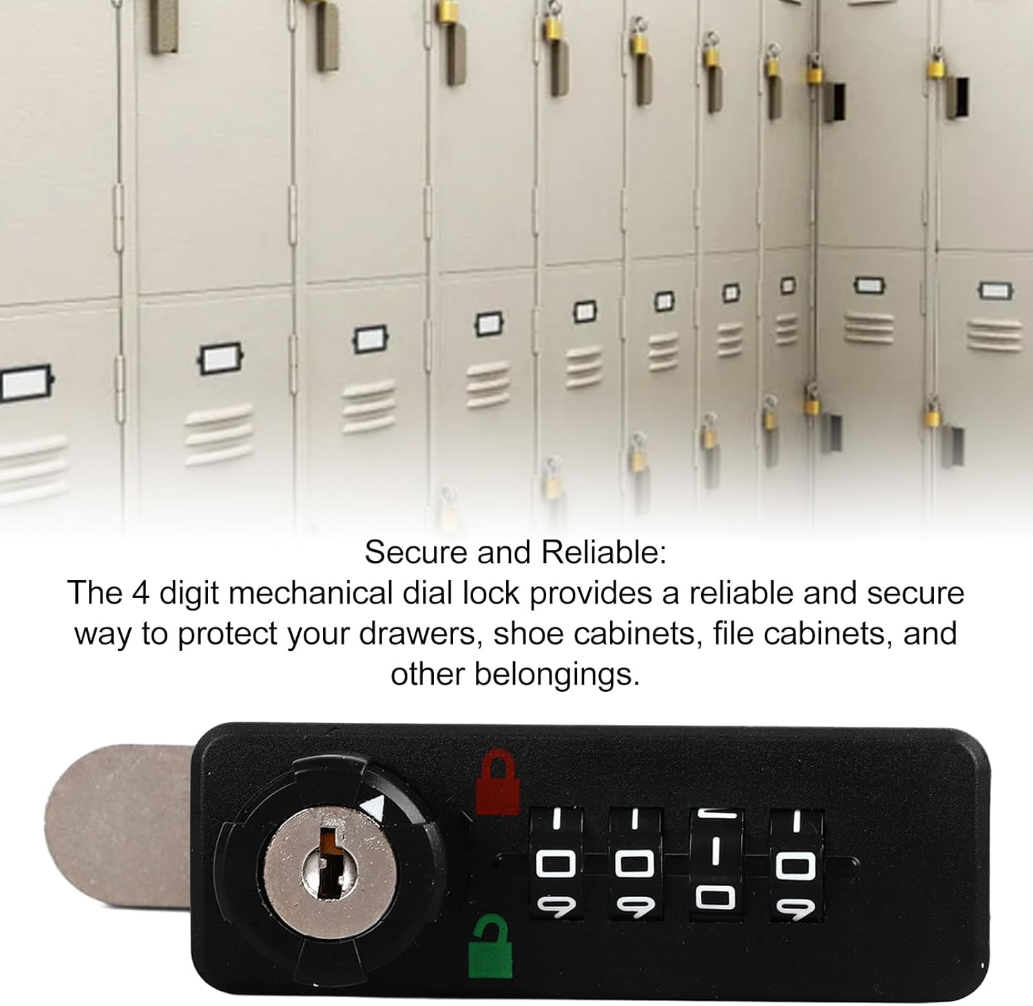 4 Digit Mechanical Code Digital Combination Lock, Password Safety Drawer Shoe File Cabinet Lock, Password Entry Cam Lock image number 1