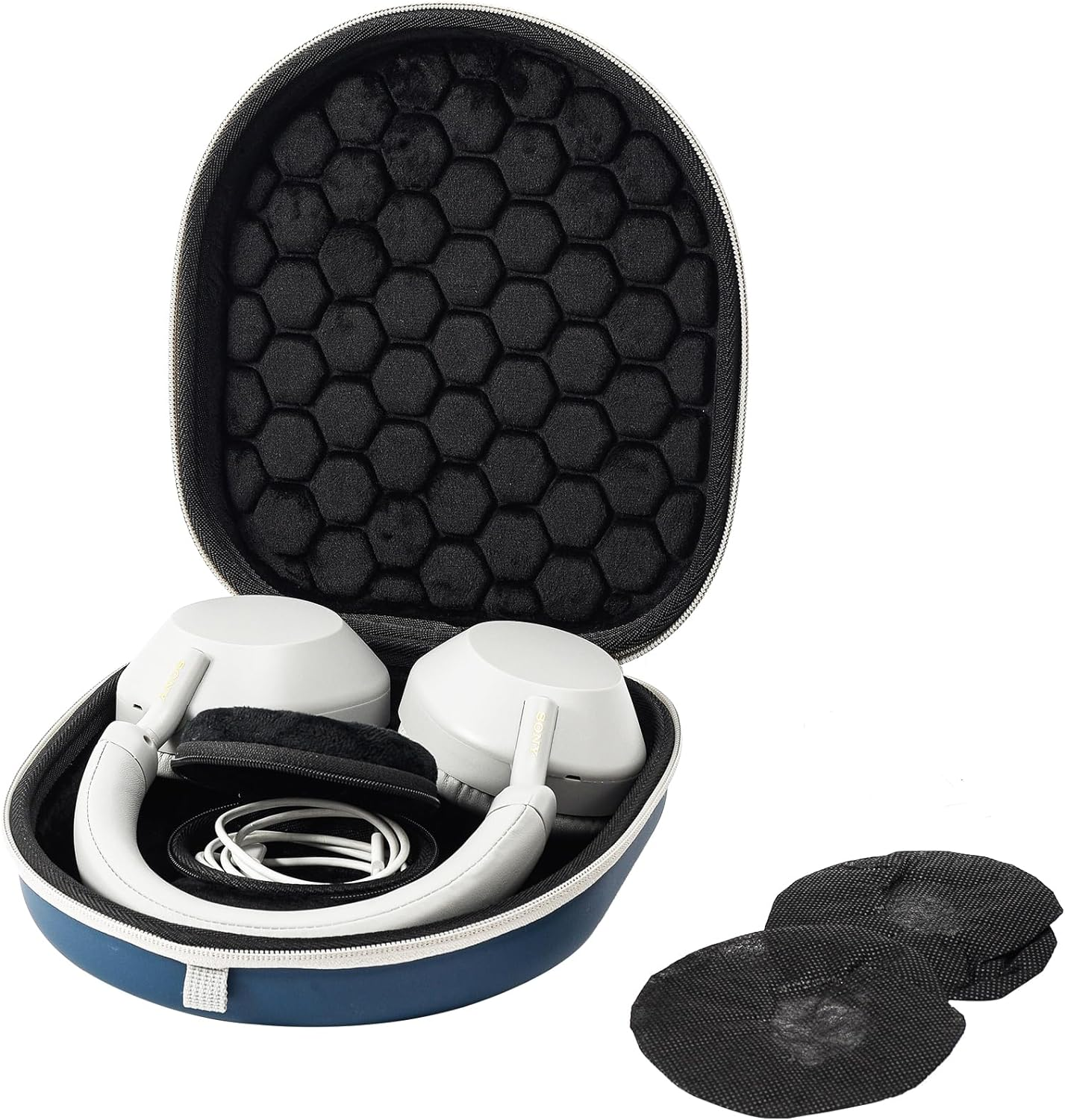 Procase Hard Case for Sony WH-CH720N/ WH-CH710N/ WH-CH520/ WH-CH510/ WH-1000XM5/ WH-1000XM4/ WHXB910N/ Bose 700 Noise Cancelling Wireless Headphones, Travel Carrying Bag with 2 Dust Covers -Navy