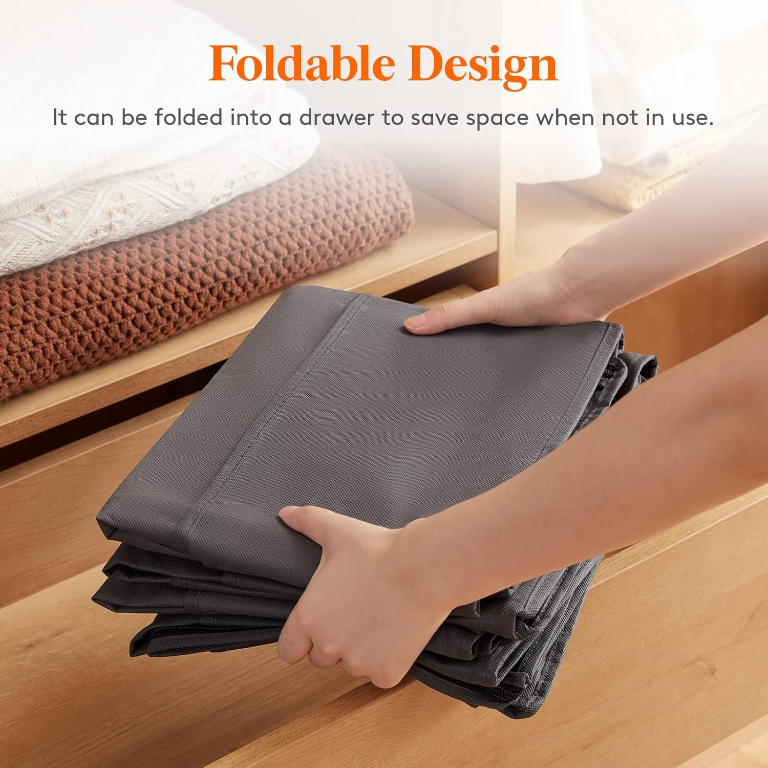 Lifewit 90L 4 Pack under Bed Storage Containers, Large Capacity Blanket Storage Bags with Reinforced Handle, Organization and Storage for Comforters, Sheets, Clothes, Bedroom, College Dorm, Grey image number 6