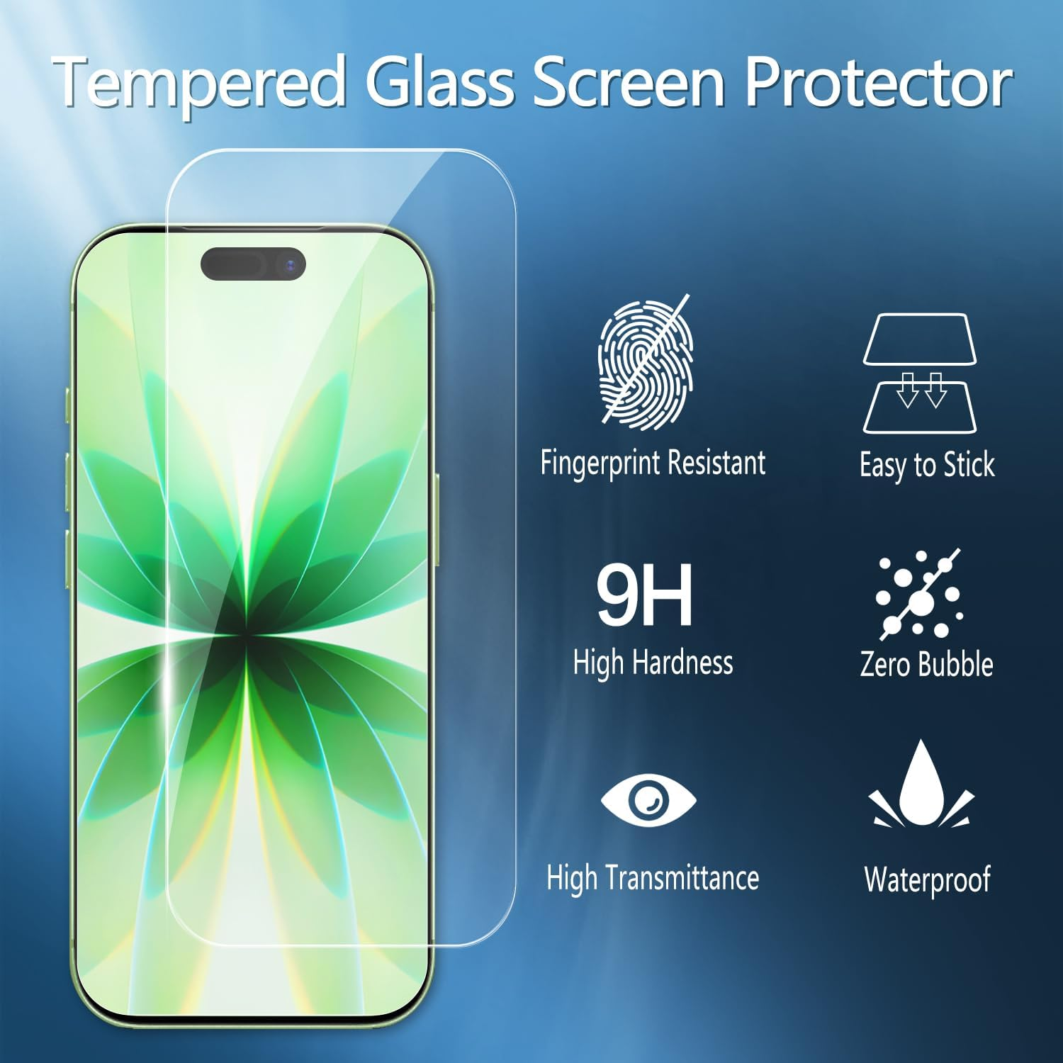 2 Pack Tempered Glass Screen Protector for Iphone 17 (6.3 Inch), 9H Hardness, anti Scratch, Bubble Free, Case Friendly image number 5