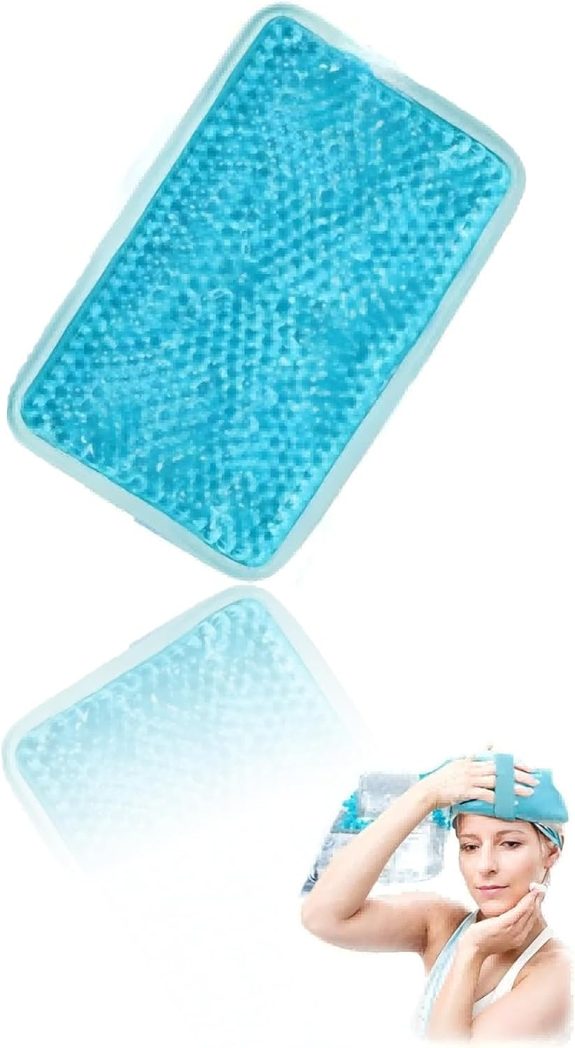 Gel Beads Ice Pack with Adjustable Strap - Reusable Hot & Cold Therapy for Knee, Shoulder, Foot, Back, Ankle, Neck, Hip, Elbow Pain Relief - 7.76X4.93 Blue image number 2