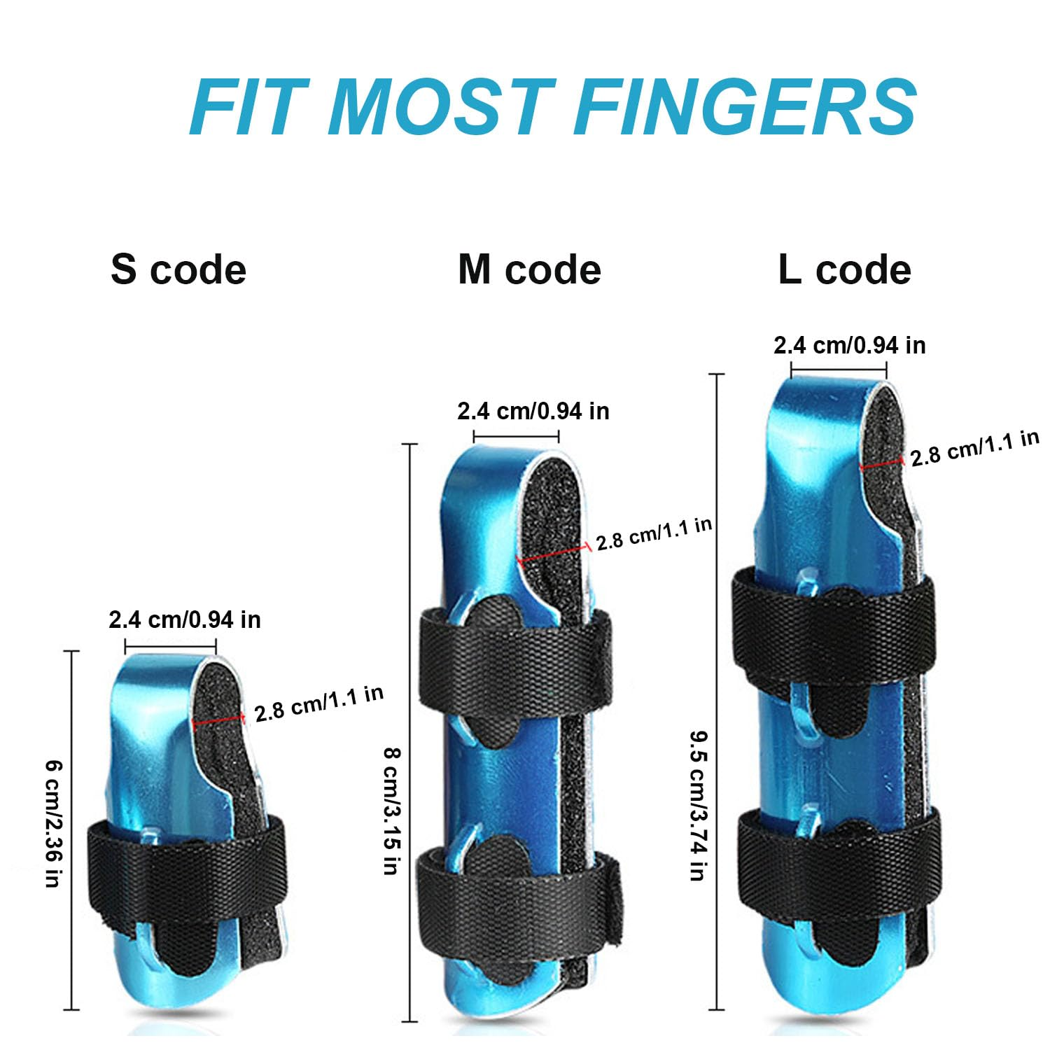 3-Size Metal Finger Splints, Aluminum Finger Support Brace for Trigger Finger Broken Finger, Mallet Finger Splint Straightening for Arthritis image number 1