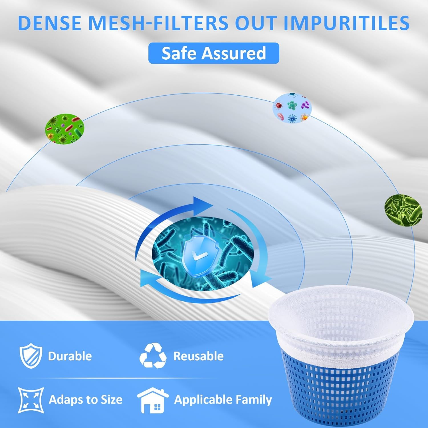 Skimmer Socks, 30 Pack Pool Socks for Skimmer Basket to Filter Debris and Leaves, Pool Skimmer Socks Clean for Inground and above Ground image number 1