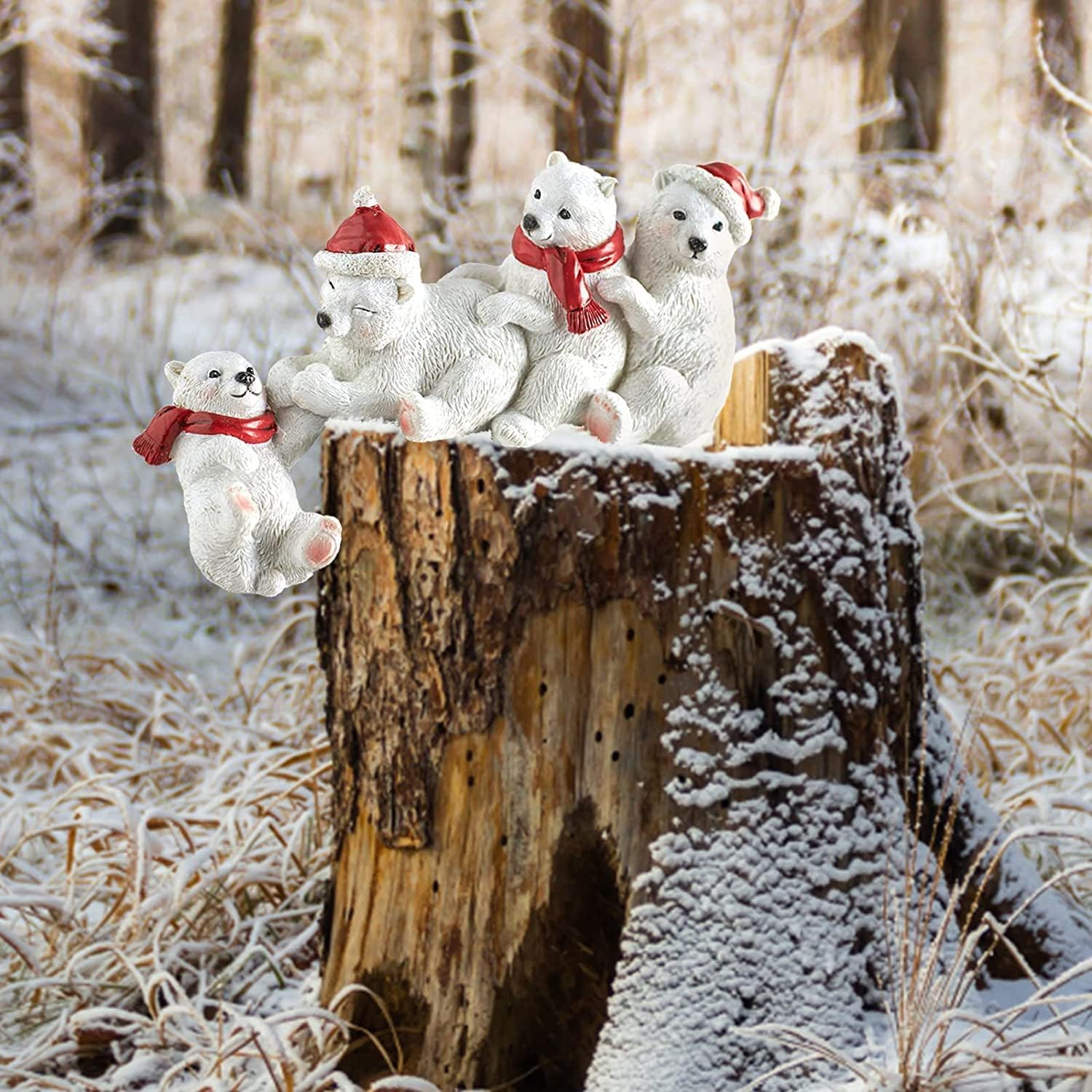 Polar Bear Christmas Decorations Table Corner Decoration,Bear Figurines Table Holiday Decor Holiday Shelf Sitters,Christmas Presents Home Xmas,Polar Bear - Black Bear image number 7