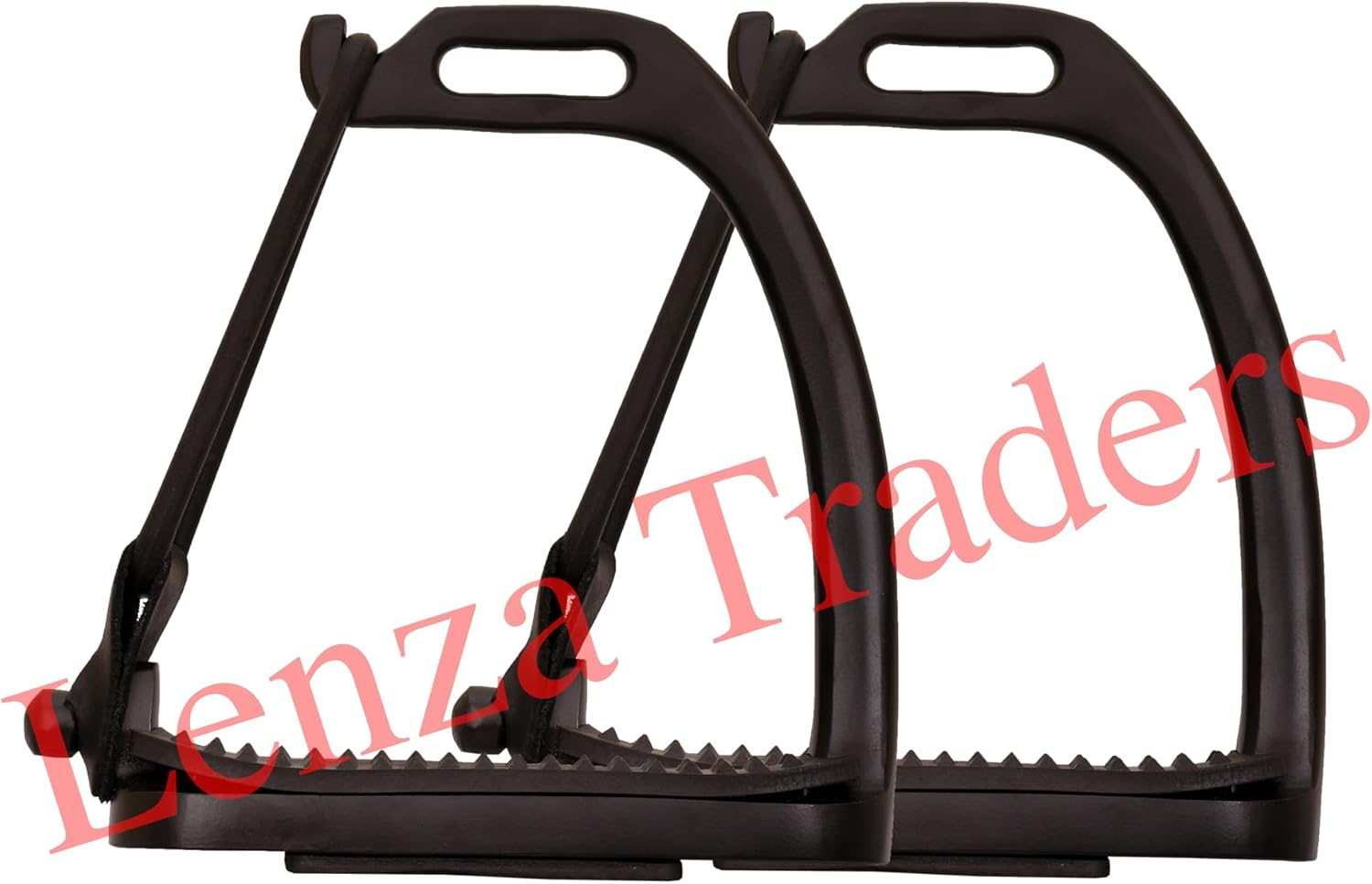 Peacock Matte Black Safety Stirrups S Steel with Black Treads Horse Stirrups Equestrian Safety Riding Adults/Childerns image number 4