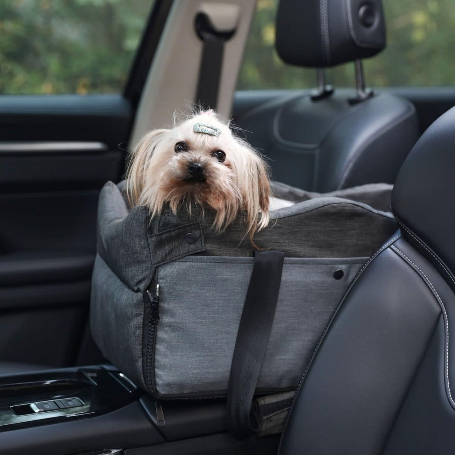 Dog Car Seat for Small Dog,Console Pet Booster Seat for Puppies 5-10 Pounds Travel Carrier image number 5