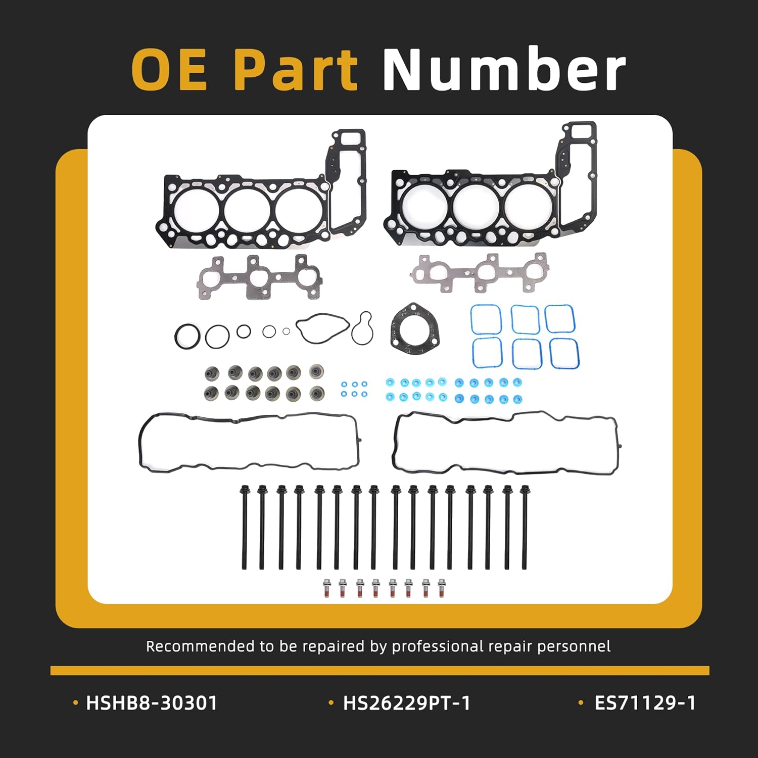3.7 Engine Cylinder Head Gasket Set Head Bolt Fits for Jeep Commander/Liberty/Grand Cherokee, for Dodge Nitro/Dakota/Durango/Ram 1500, for Mitsubishi Raider 3.7L 226CID V6 SOHC 05-12 (82PCS) image number 4