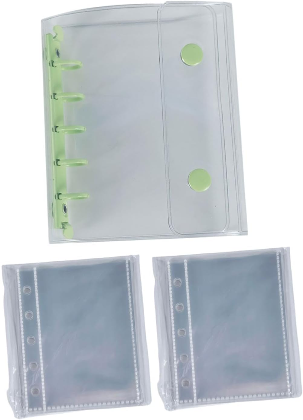 Binder Covers Notebook Transparent 5 Holes Closure Loose Leaf Folder with Binder Inner Paper for Valentines Graduation Travel, Blue