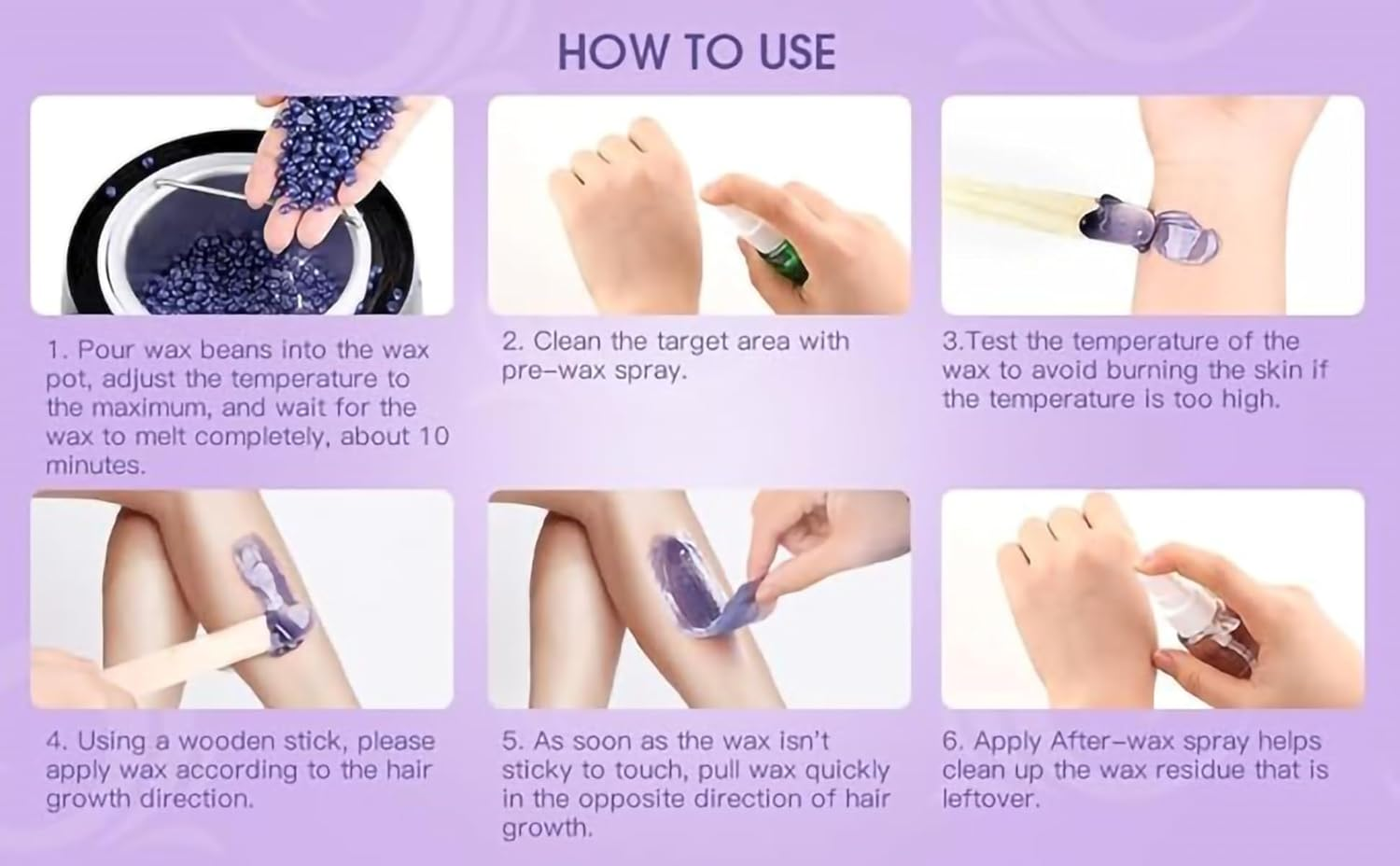 Waxing Kit, Wax Melt Warmer for Hair Removal, Wax Kit for Women and Men Full Body- Legs- Face- Eyebrows- Professional Electric Wax Pot for Hard Bikini and Strip Wax Beads Paraffin image number 2