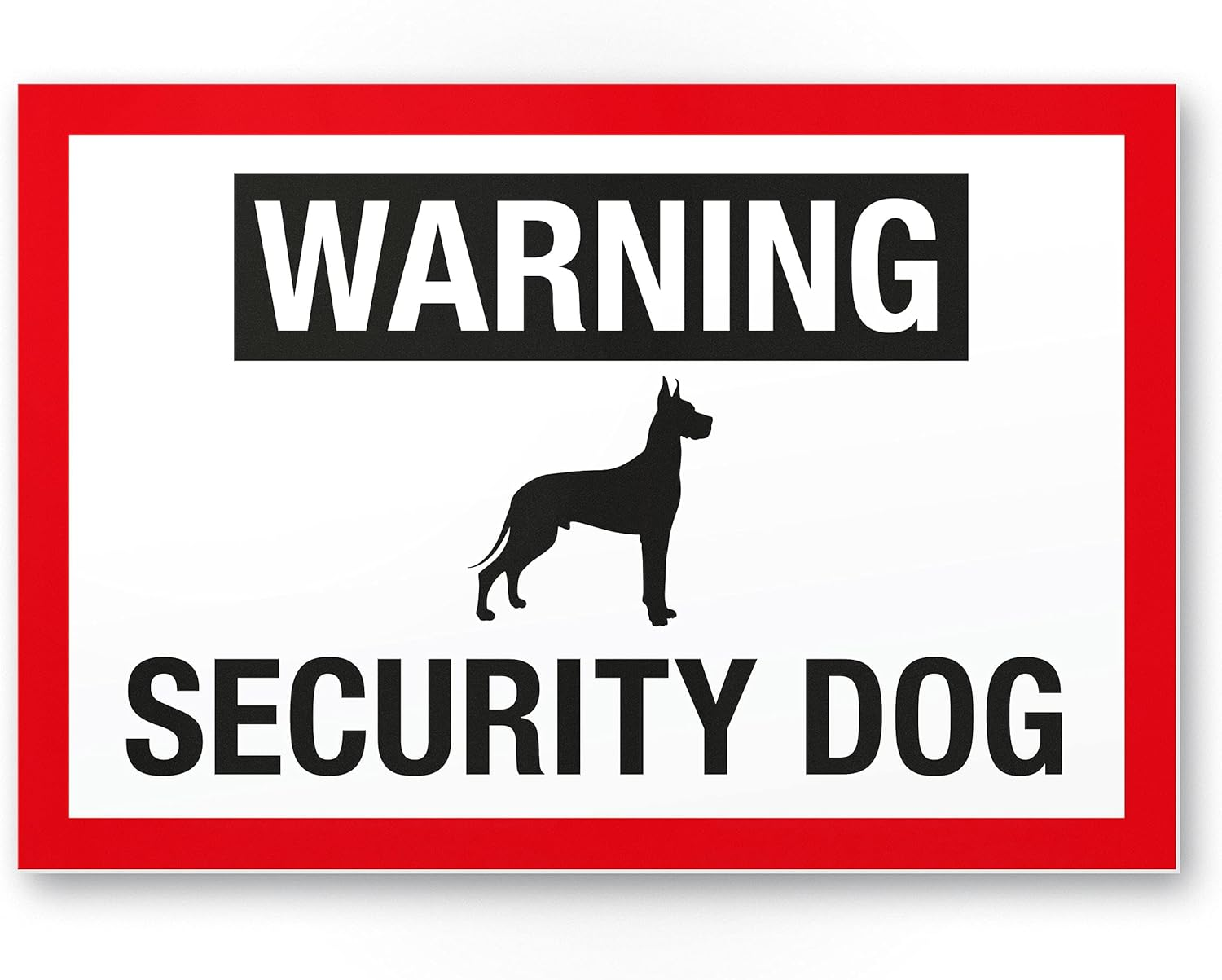 Komma Security Warning Security Dog - Dogs Plastic Sign Sign Garden Gate Garden Fence - Door Sign Front Door Warning Sign Deterrent Burglary Protection - Caution Dog image number 4