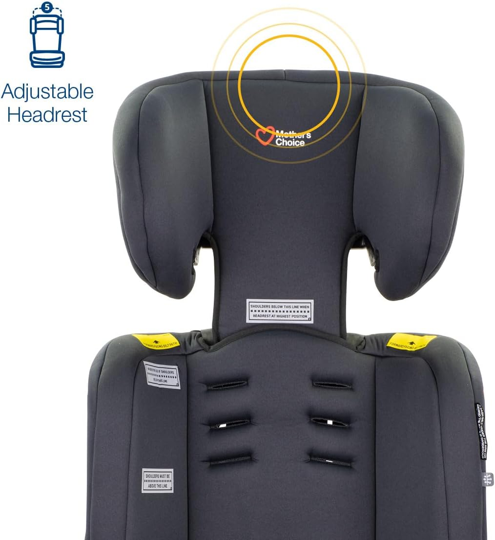 Mother'S Choice Pace Convertible Booster Seat - 6 Months to 8 Years, Adjustable 5-Point Harness to Vehicle Seat Belt, Easy Installation, 3-Across Narrow Design, with Cup Holders and Washable Cover image number 6