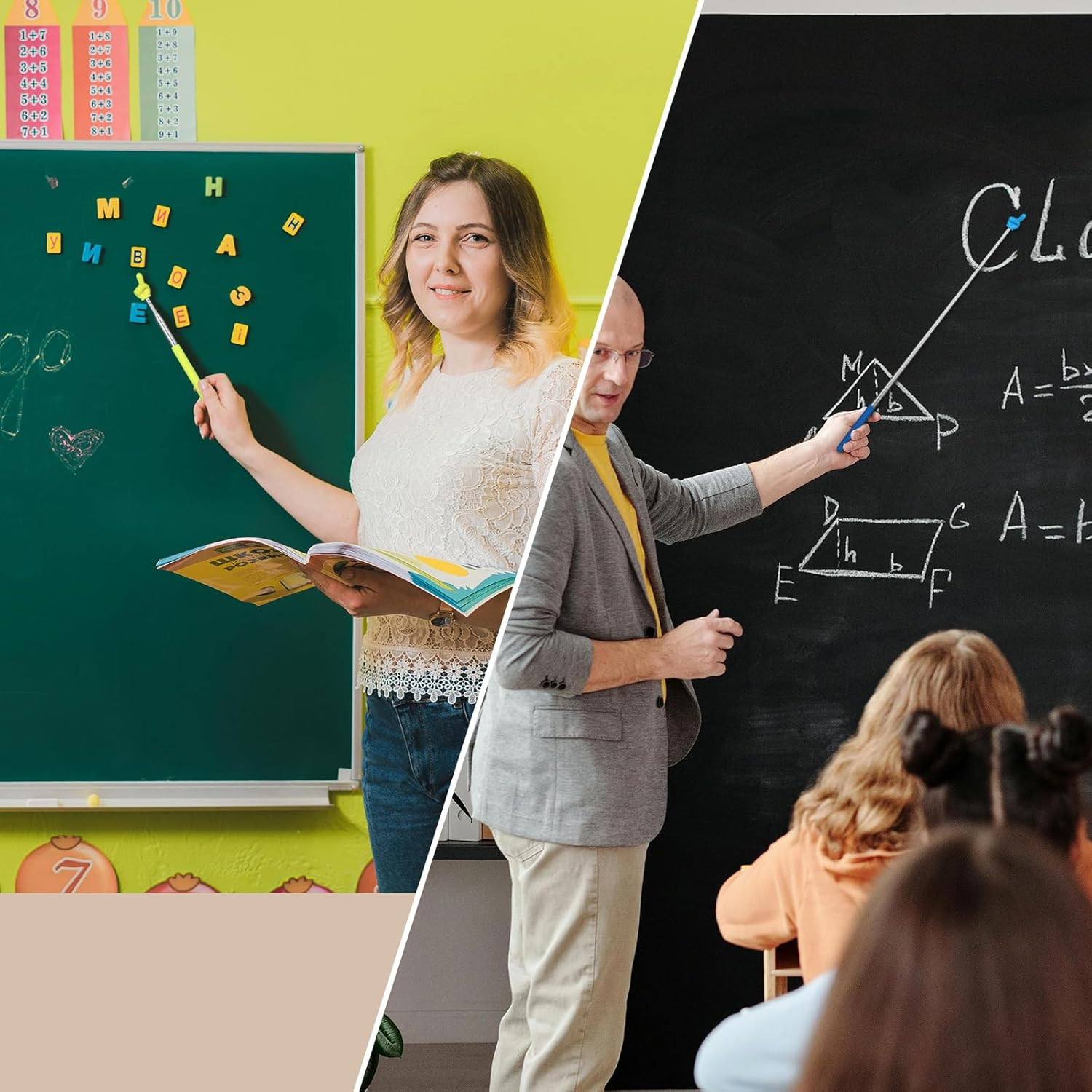 5 Pcs Telescoping Pointer for Classroom, Teachers Retractable Pointer Sticks for Whiteboard Telescopic Extendable Hand Pointers Finger Stick Mini Teaching Pointers Presenter for School Kindergarten image number 4